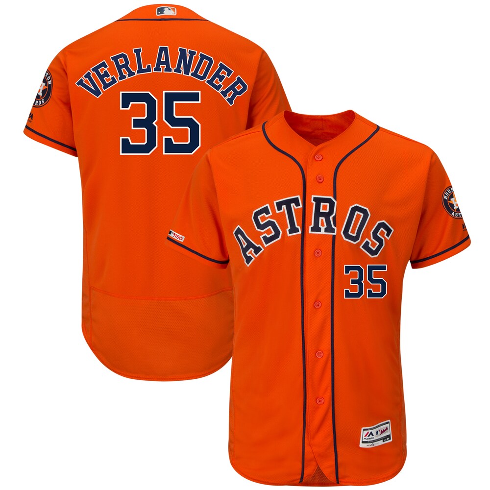 Justin Verlander Houston Astros Majestic Alternate Flex Base Collection Player Baseball Jersey - Orange