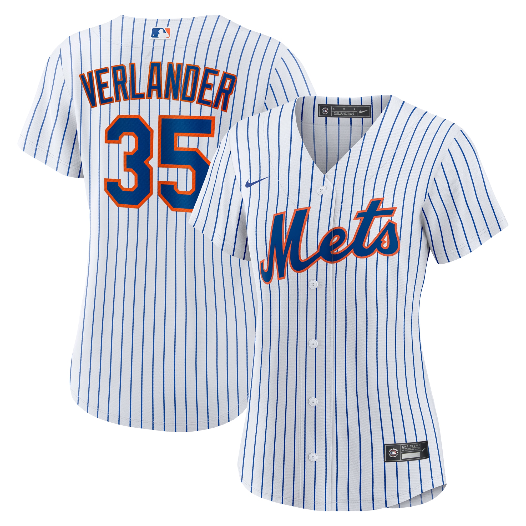 Justin Verlander New York Mets Women’s Home Replica Player Baseball Jersey – White/royal