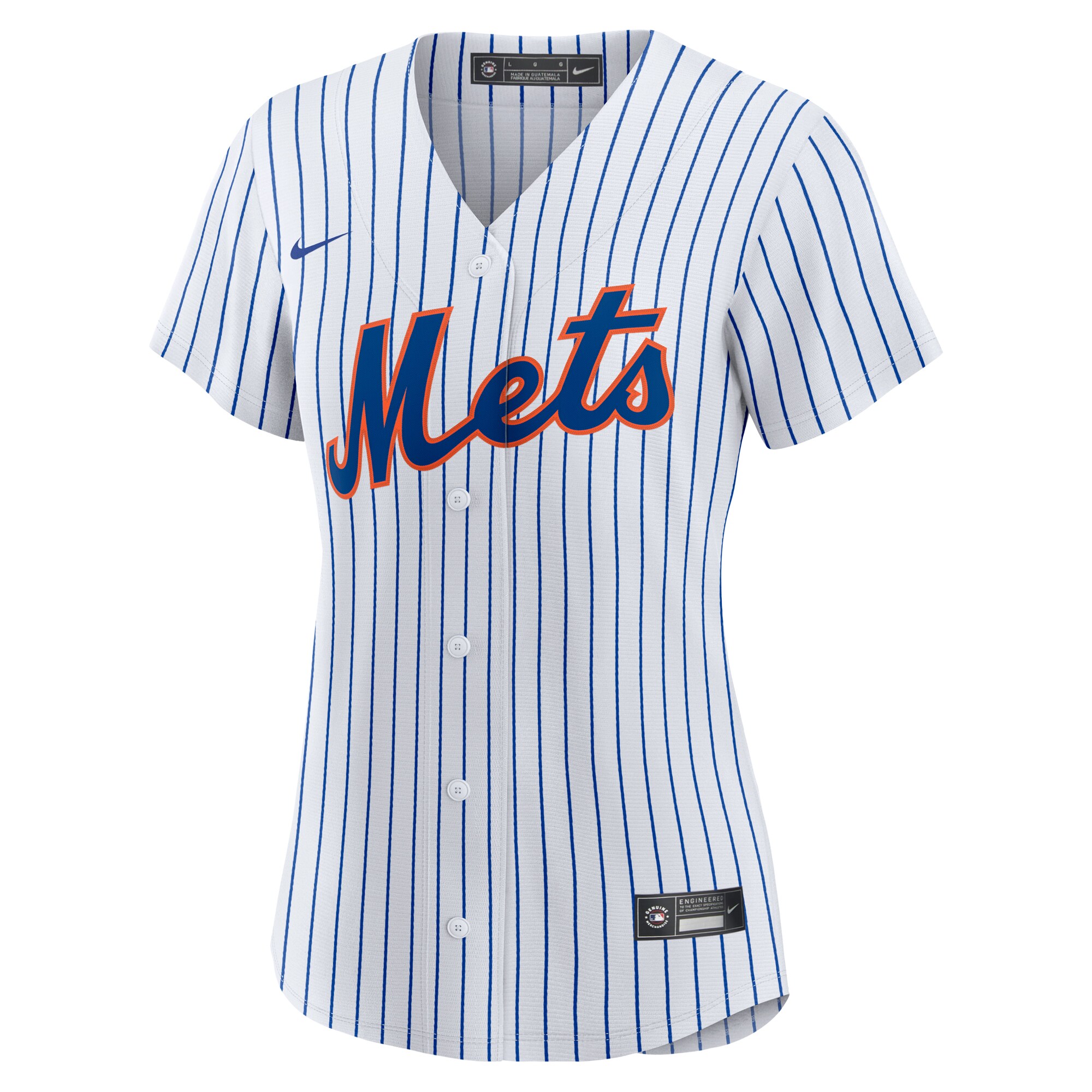 Alternative view of Justin Verlander New York Mets Women’s Home Replica Player Baseball Jersey – White/royal