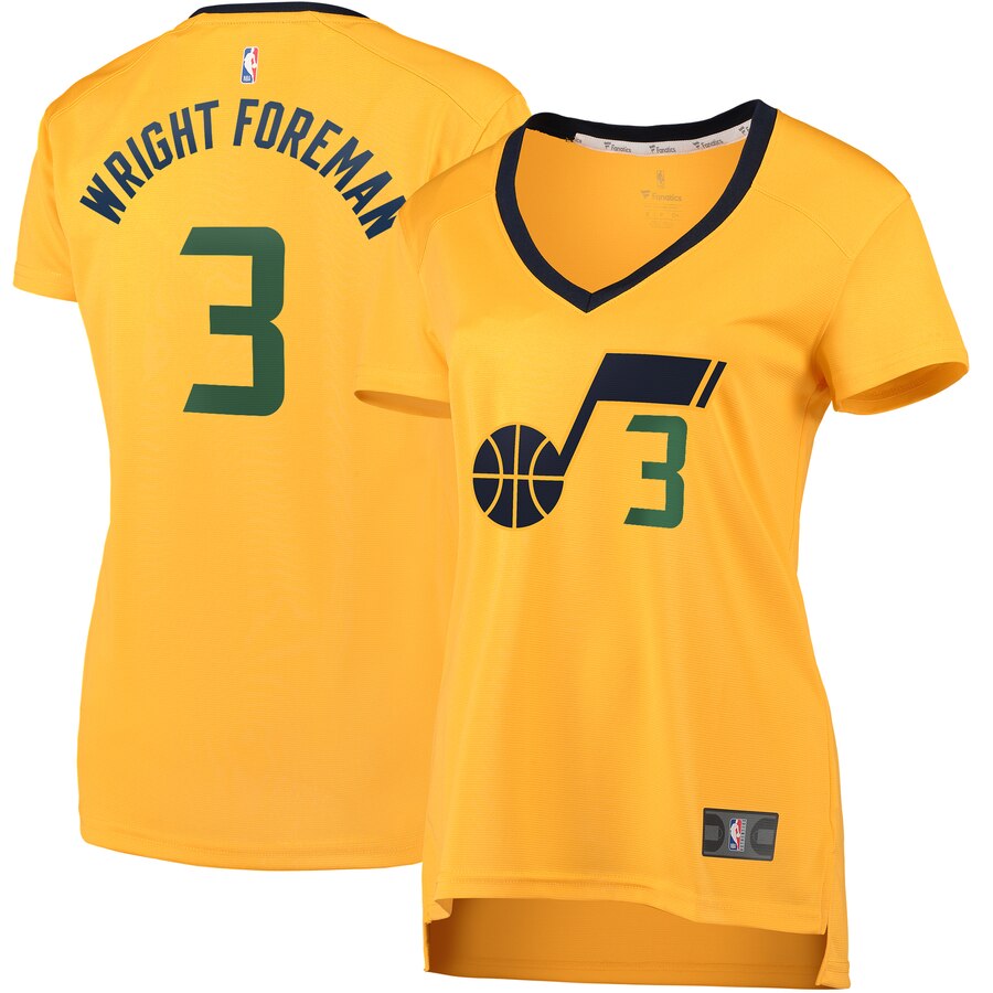 Justin Wright-foreman Utah Jazz Fanatics Branded Women's Fast Break Replica Basketball Jersey Gold - Statement Edition