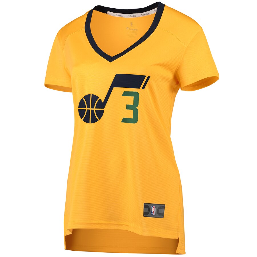 Alternative view of Justin Wright-foreman Utah Jazz Fanatics Branded Women's Fast Break Replica Basketball Jersey Gold - Statement Edition