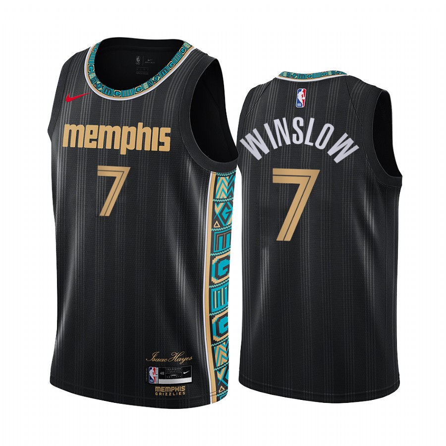 Justise Winslow Memphis Grizzlies 2020-21 Black City Basketball Jersey New Uniform