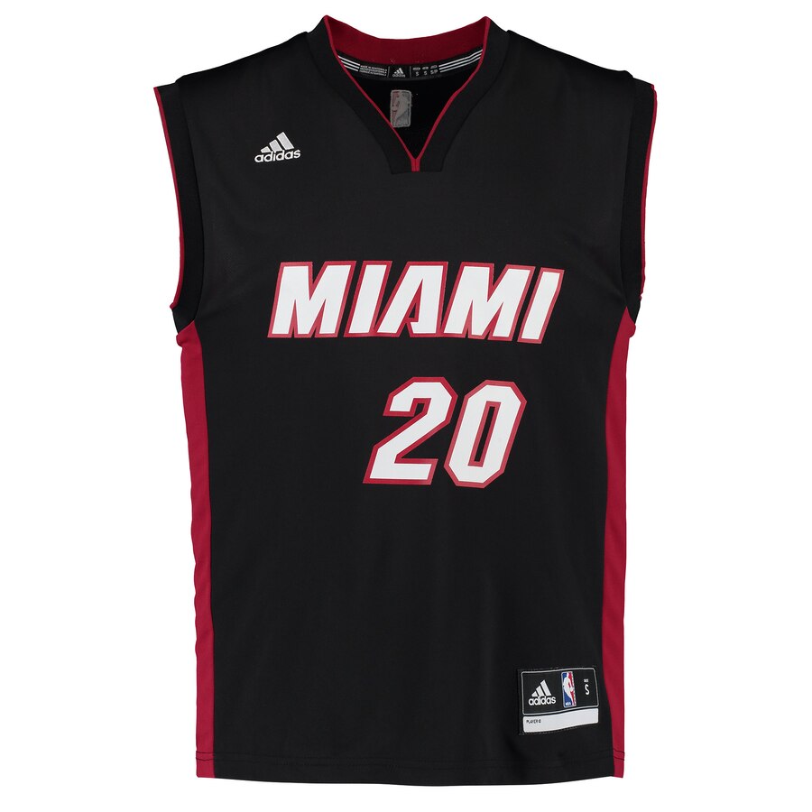 Alternative view of Justise Winslow Miami Heat Adidas Road Replica Basketball Jersey - Black