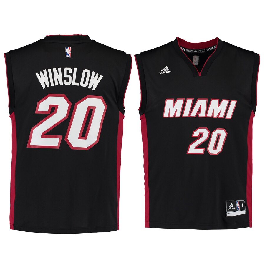 Justise Winslow Miami Heat Adidas Road Replica Basketball Jersey - Black