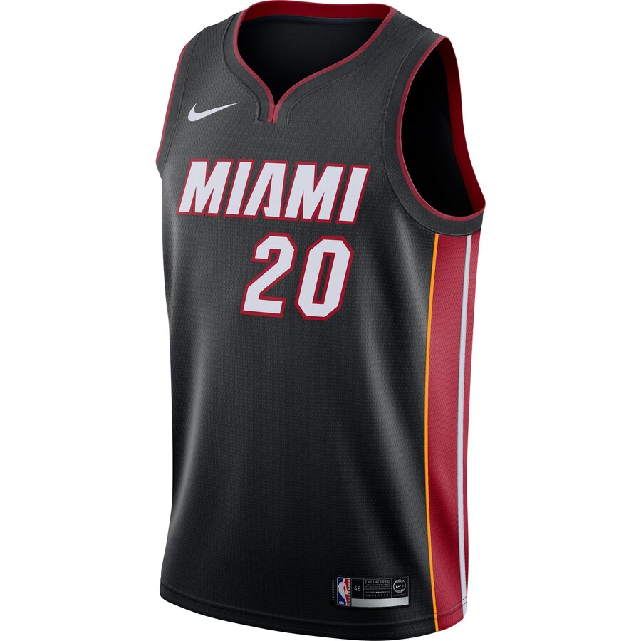 Alternative view of Justise Winslow Miami Heat Swingman Basketball Jersey Black - Icon Edition