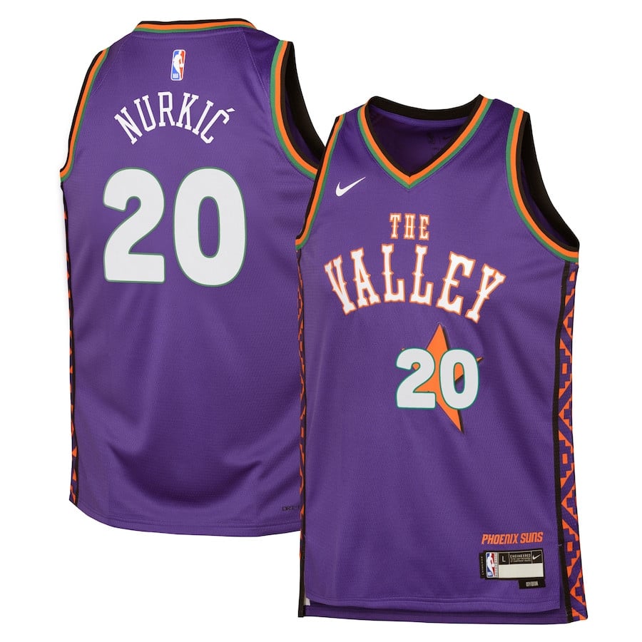 Jusuf Nurkić 20 Phoenix Suns 2024/25 Swingman Player YOUTH Jersey - City Edition - Purple - JS912 
