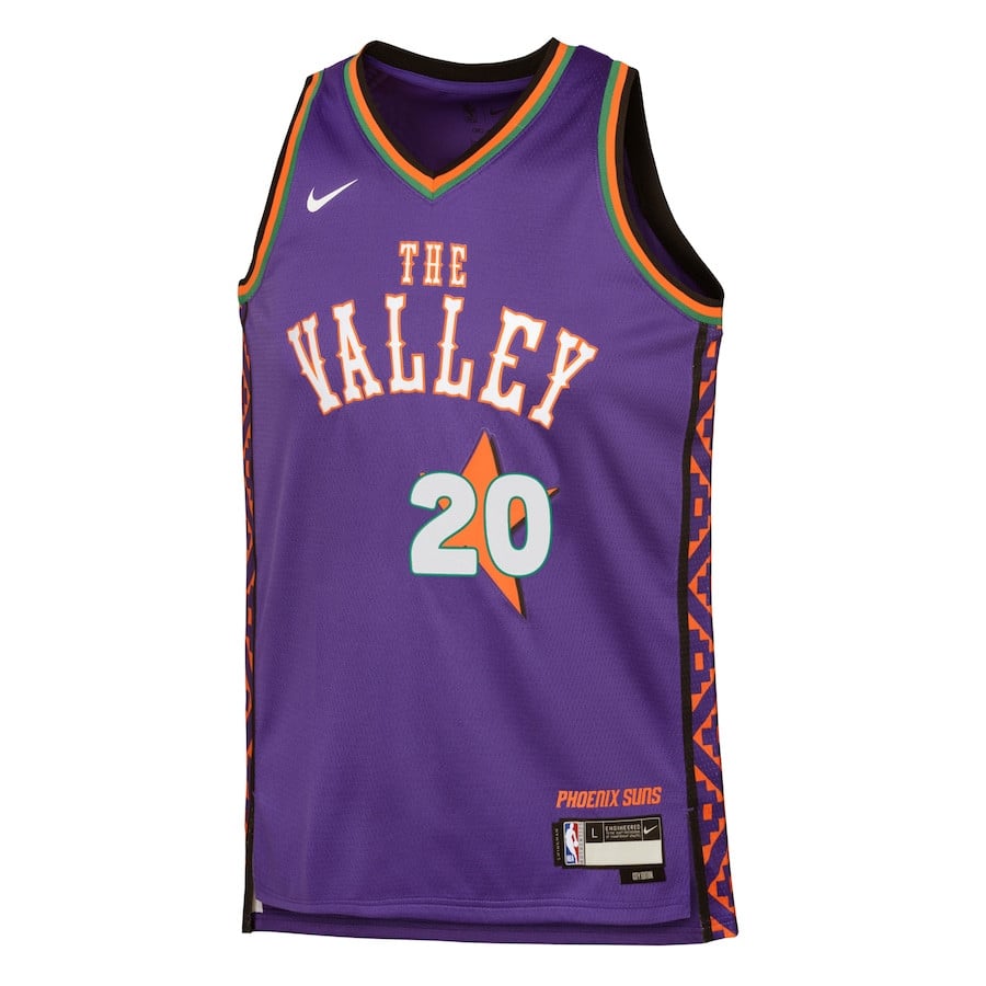 Alternative view of Jusuf Nurkić 20 Phoenix Suns 2024/25 Swingman Player YOUTH Jersey - City Edition - Purple - JS912 