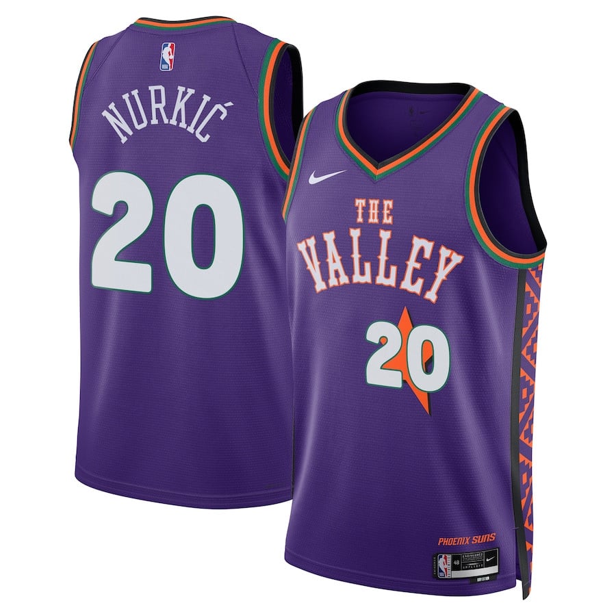 Jusuf Nurkić 20 Phoenix Suns Unisex 2024/25 Swingman Player Jersey - City Edition - Purple - JS788 