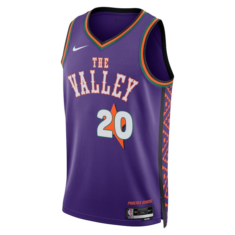 Alternative view of Jusuf Nurkić 20 Phoenix Suns Unisex 2024/25 Swingman Player Jersey - City Edition - Purple - JS788 