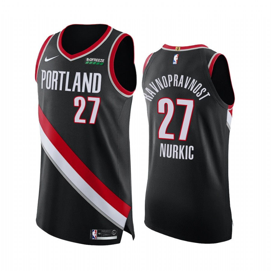 Jusuf Nurkic 27 Portland Trail Blazers Black Social Justice Basketball Jersey Equality - JS991 