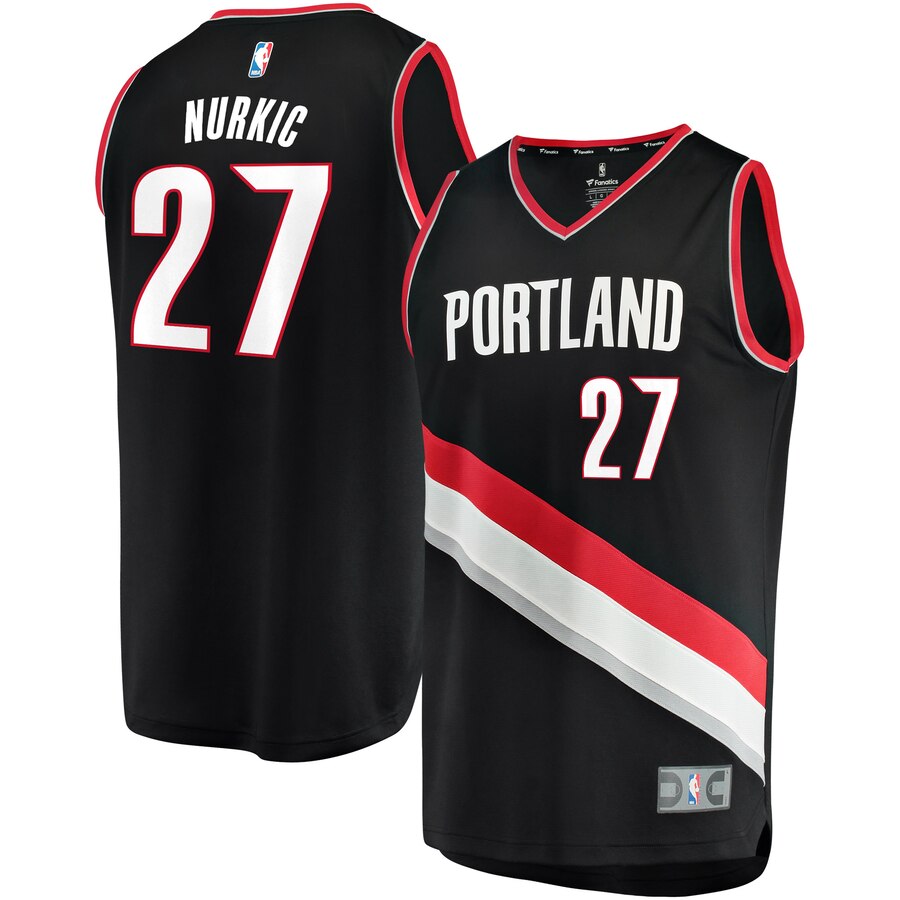 Jusuf Nurkic Portland Trail Blazers Fanatics Branded Fast Break Replica Team Color Player Basketball Jersey Black - Icon Edition
