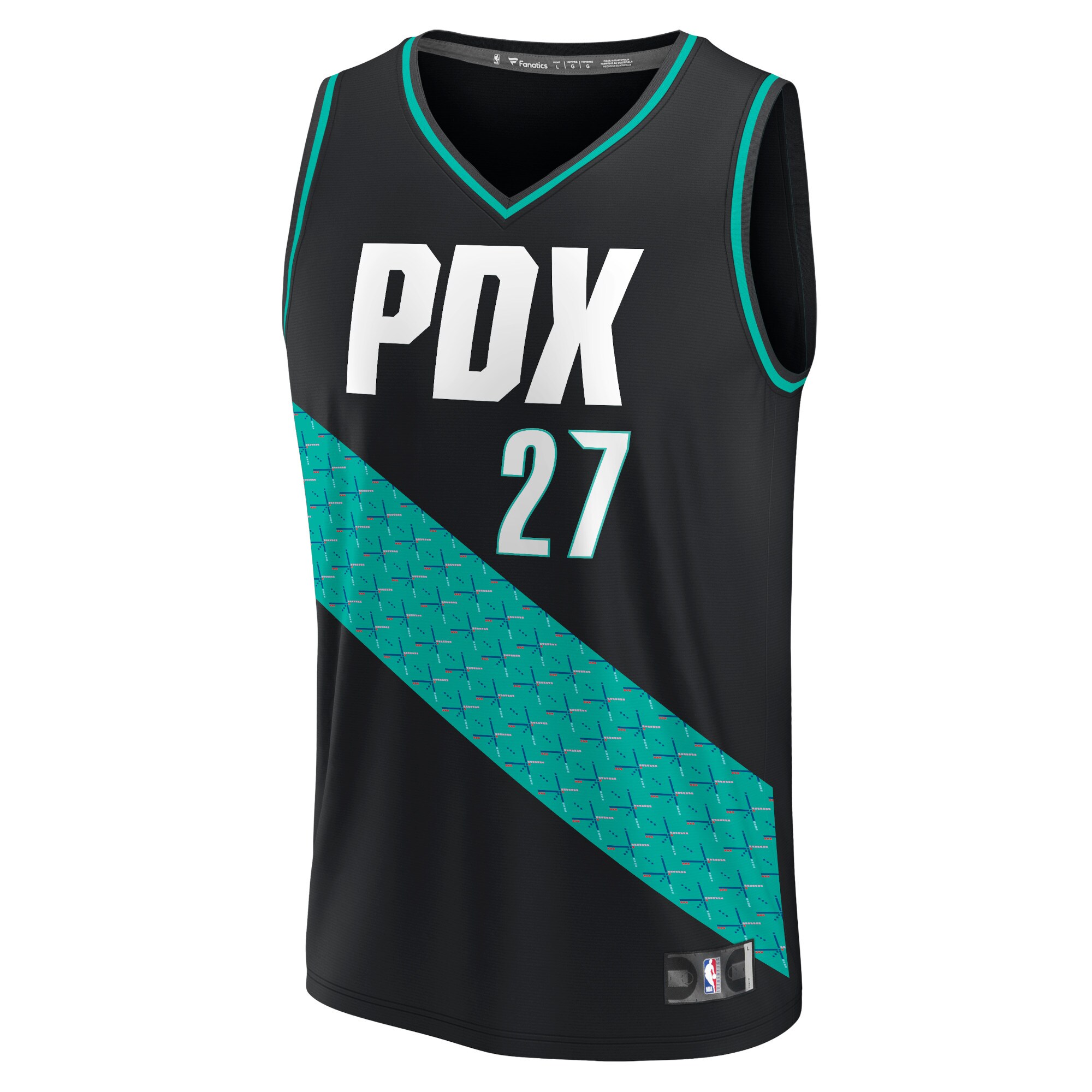Alternative view of Jusuf Nurkic Portland Trail Blazers Fanatics Fastbreak Basketball Jersey - City Edition - Black