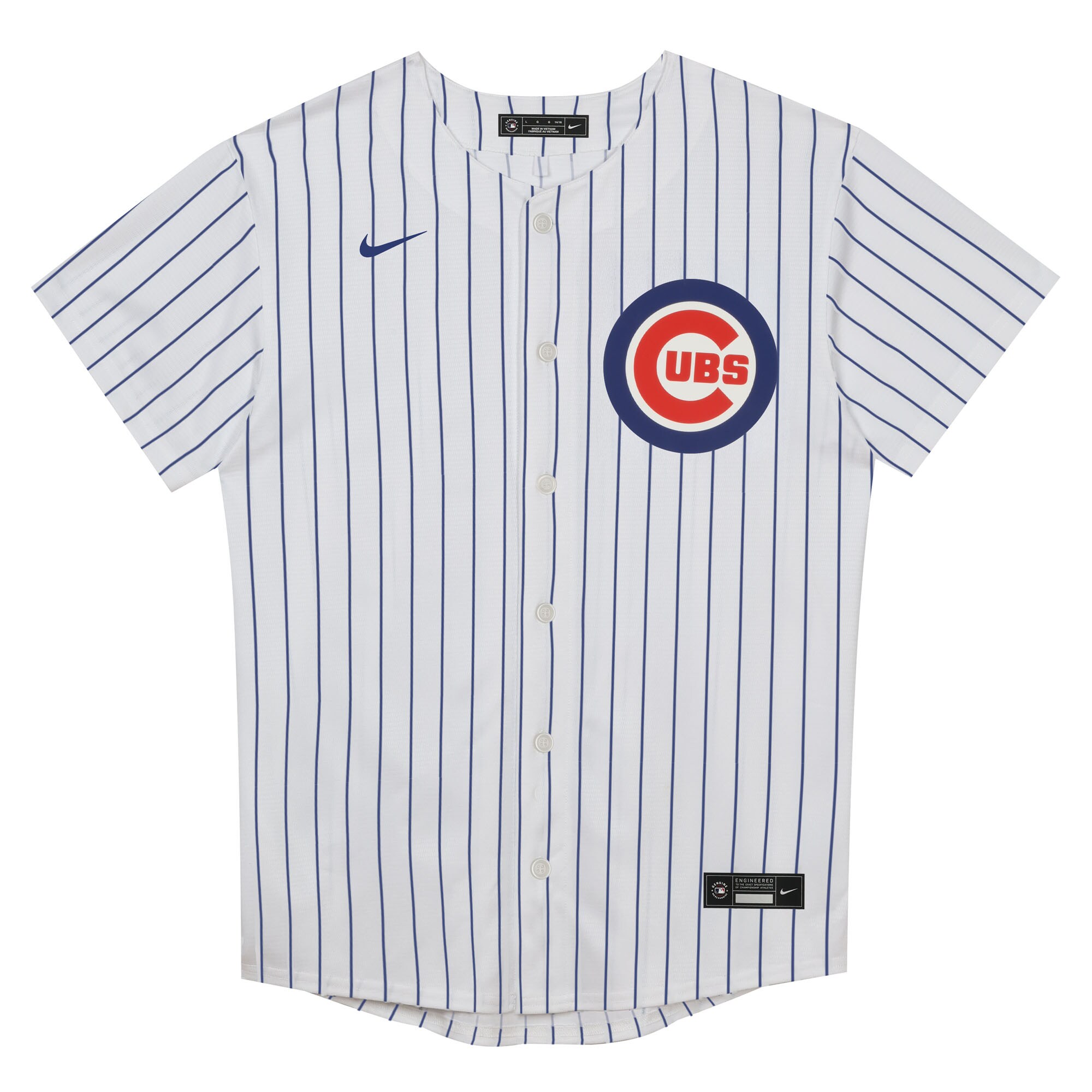 Alternative view of Juvenile Chicago Cubs White Home Blank Baseball Jersey