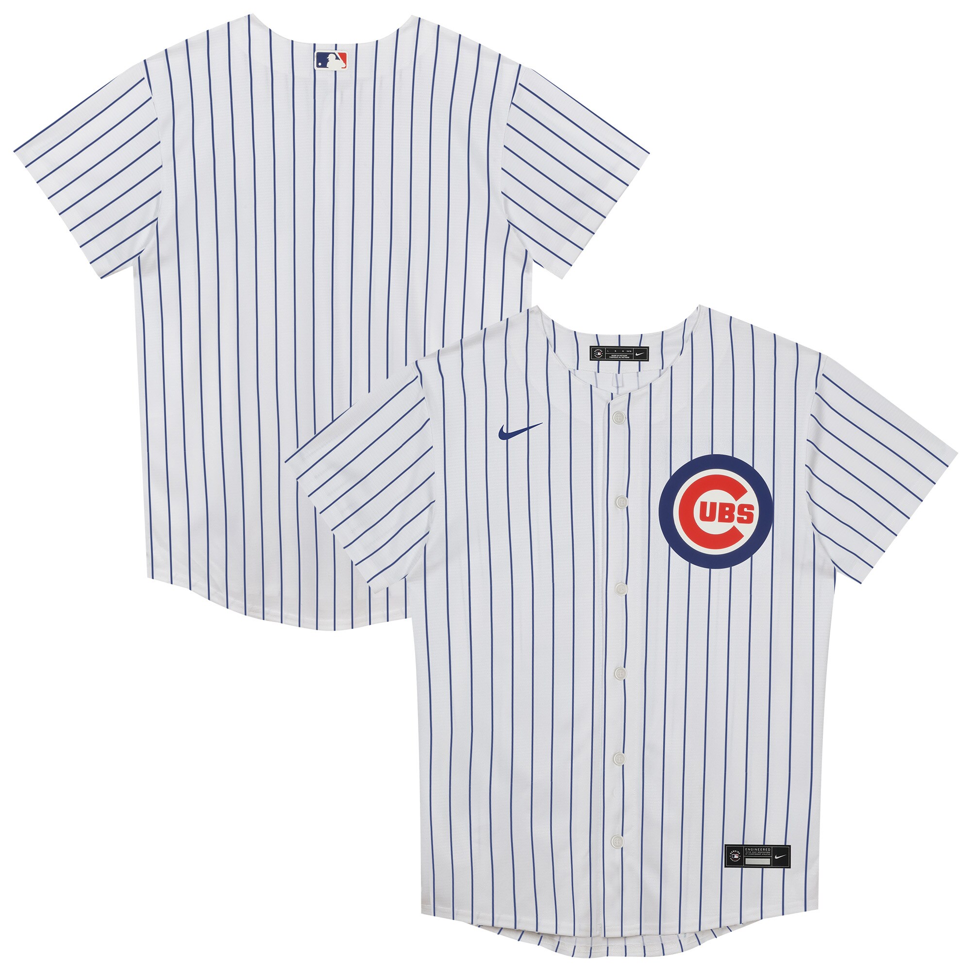 Juvenile Chicago Cubs White Home Blank Baseball Jersey