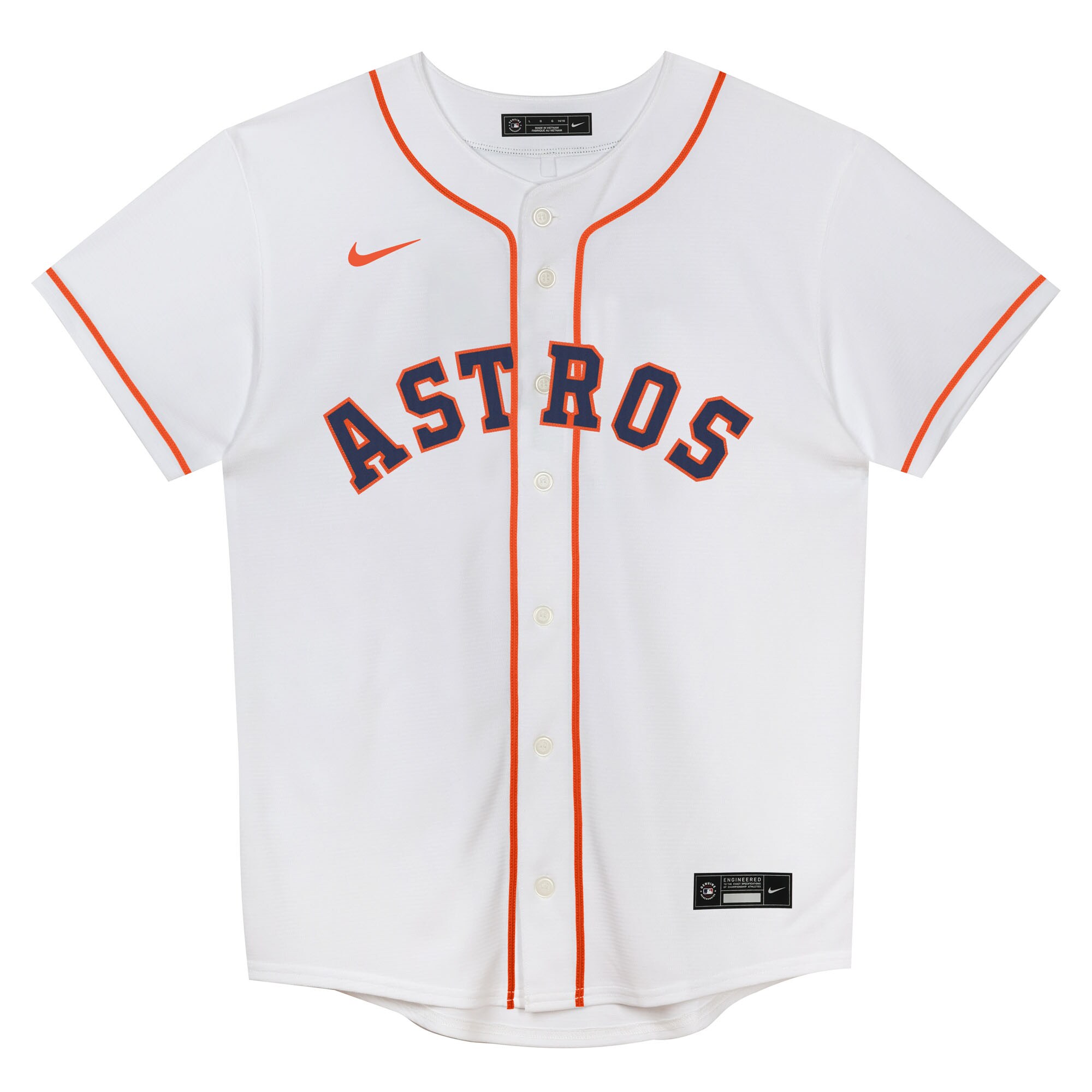 Alternative view of Juvenile Houston Astros Jose Altuve White 2.0 Player Baseball Jersey 
