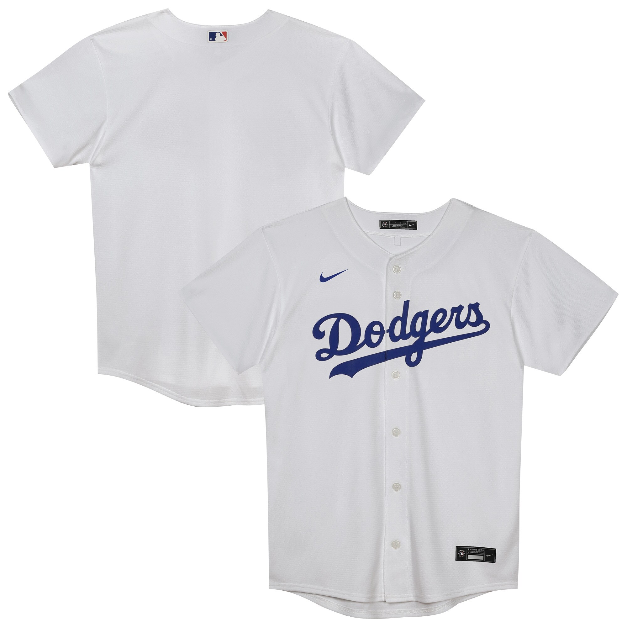 Juvenile Los Angeles Dodgers White Home Blank Baseball Jersey 