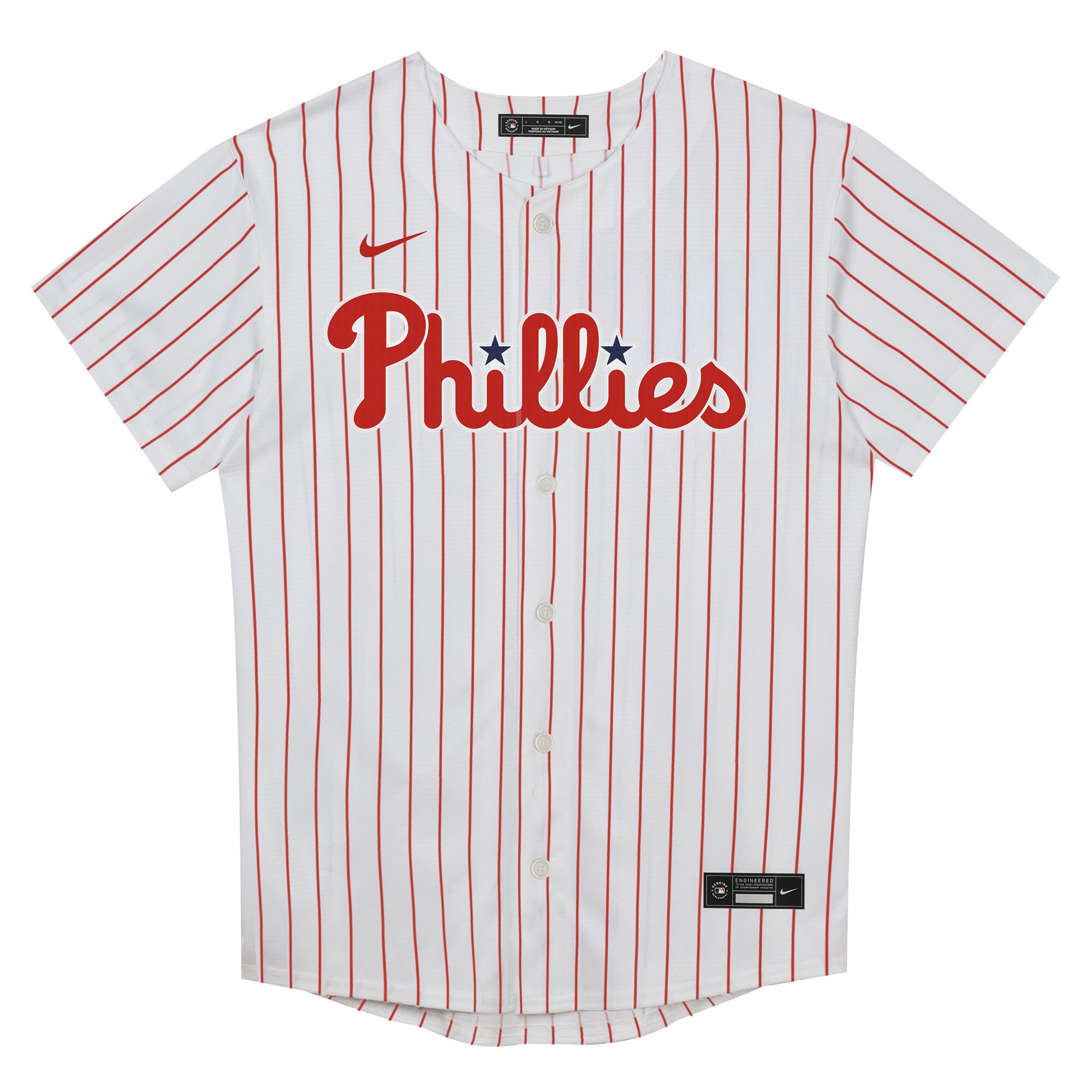 Alternative view of Juvenile Philadelphia Phillies White Home Blank Baseball Jersey 