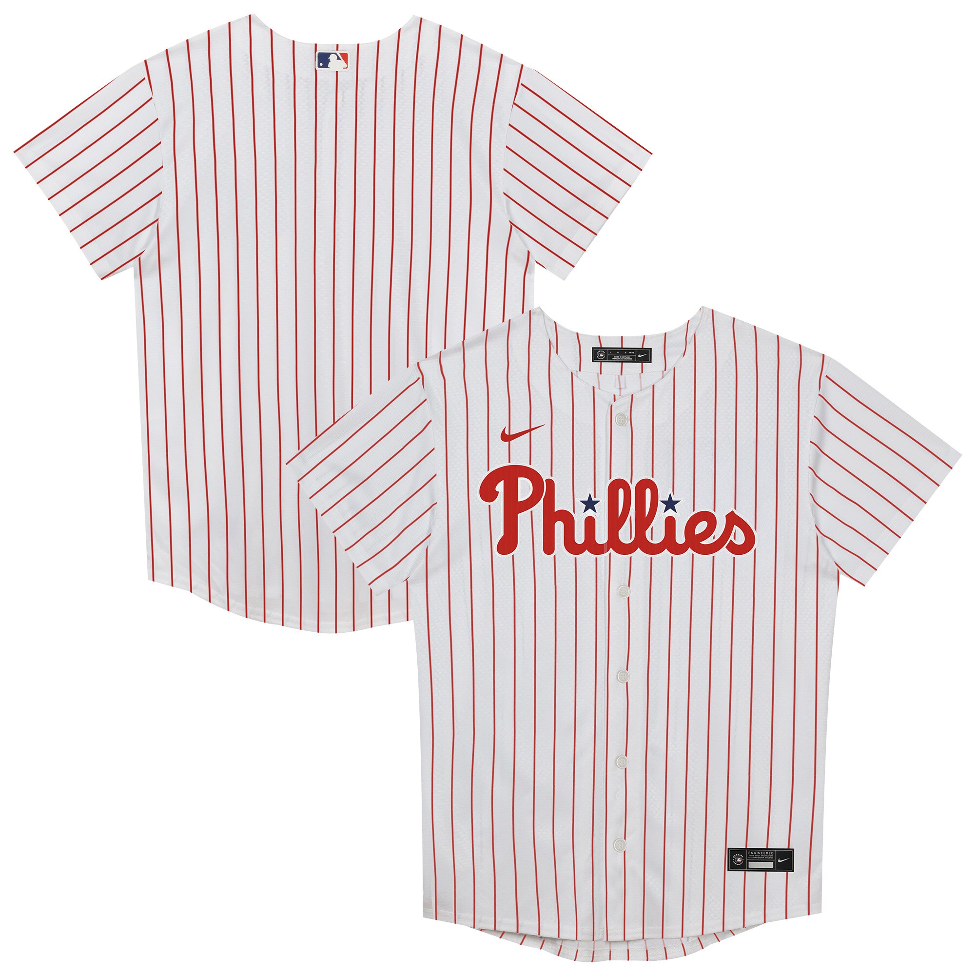 Juvenile Philadelphia Phillies White Home Blank Baseball Jersey 
