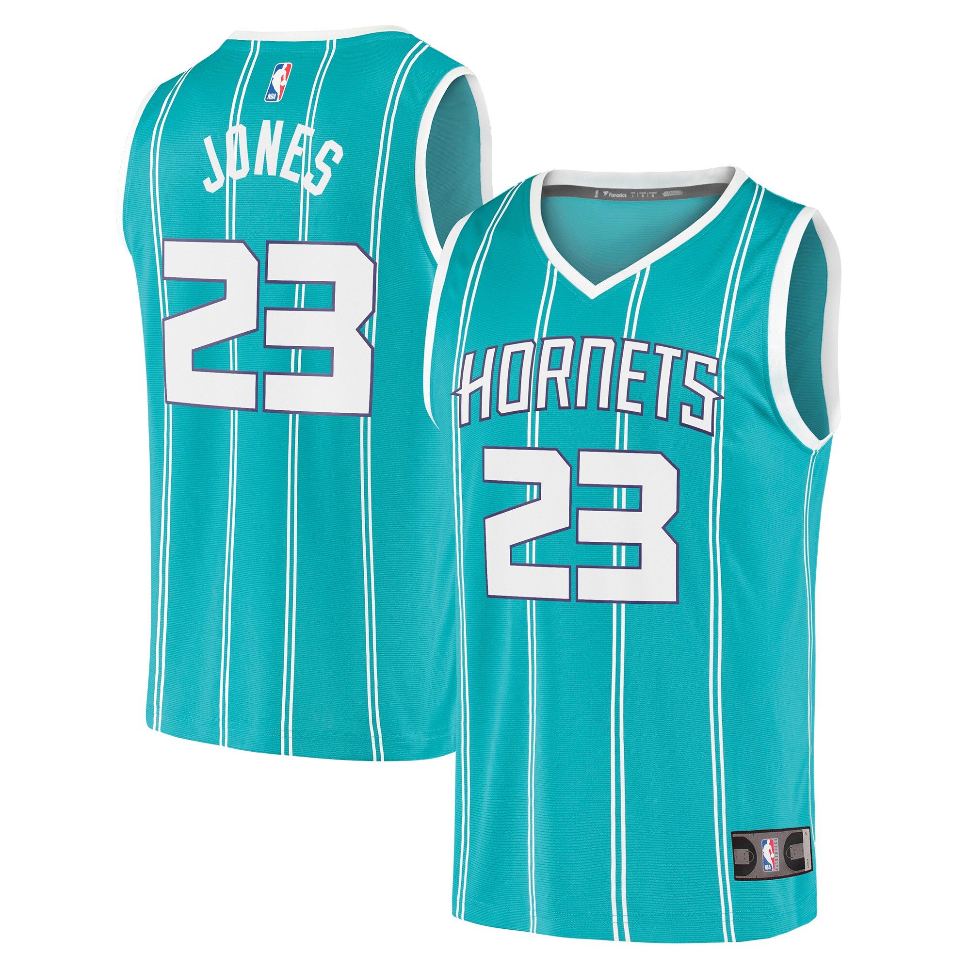 Alternative view of Kai Jones Charlotte Hornets Fanatics Branded 2021/22 Fast Break Replica Basketball Jersey - Icon Edition - Teal