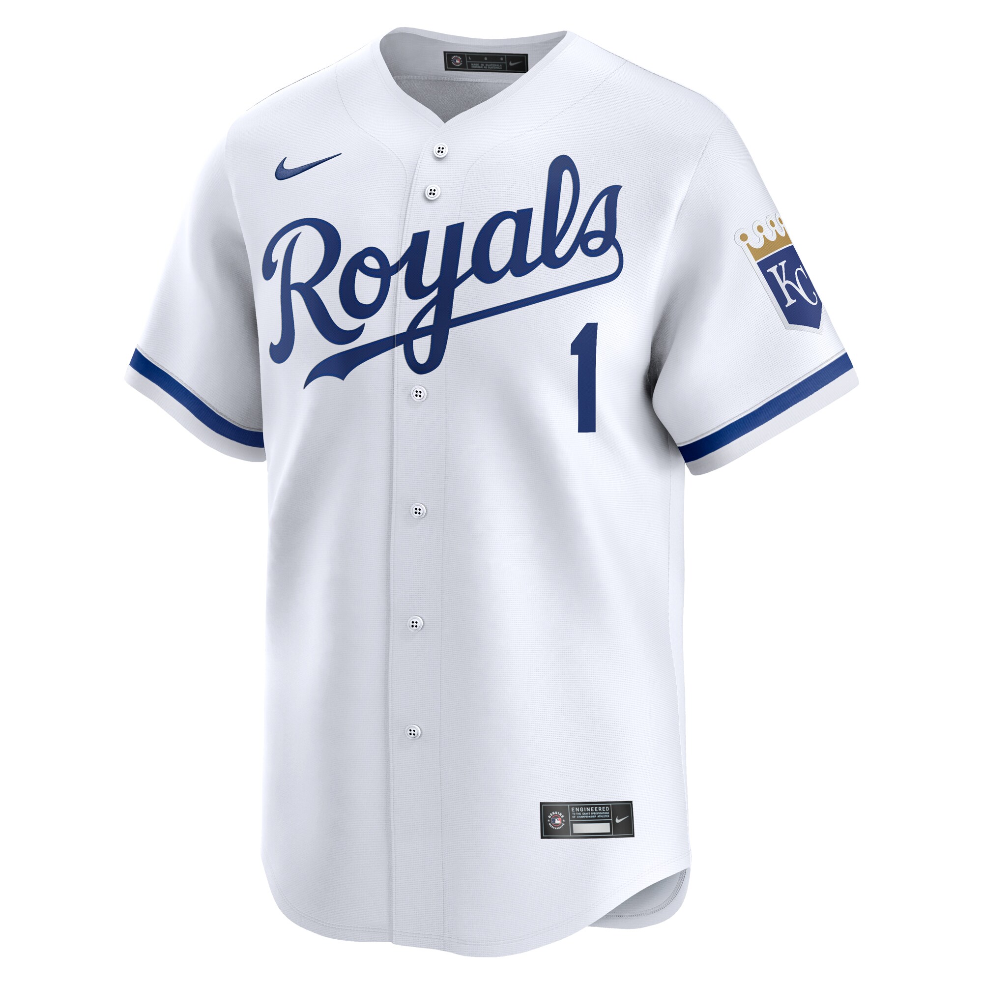 Alternative view of Kansas City Royals #1 Dad Home Limited Baseball Jersey - White