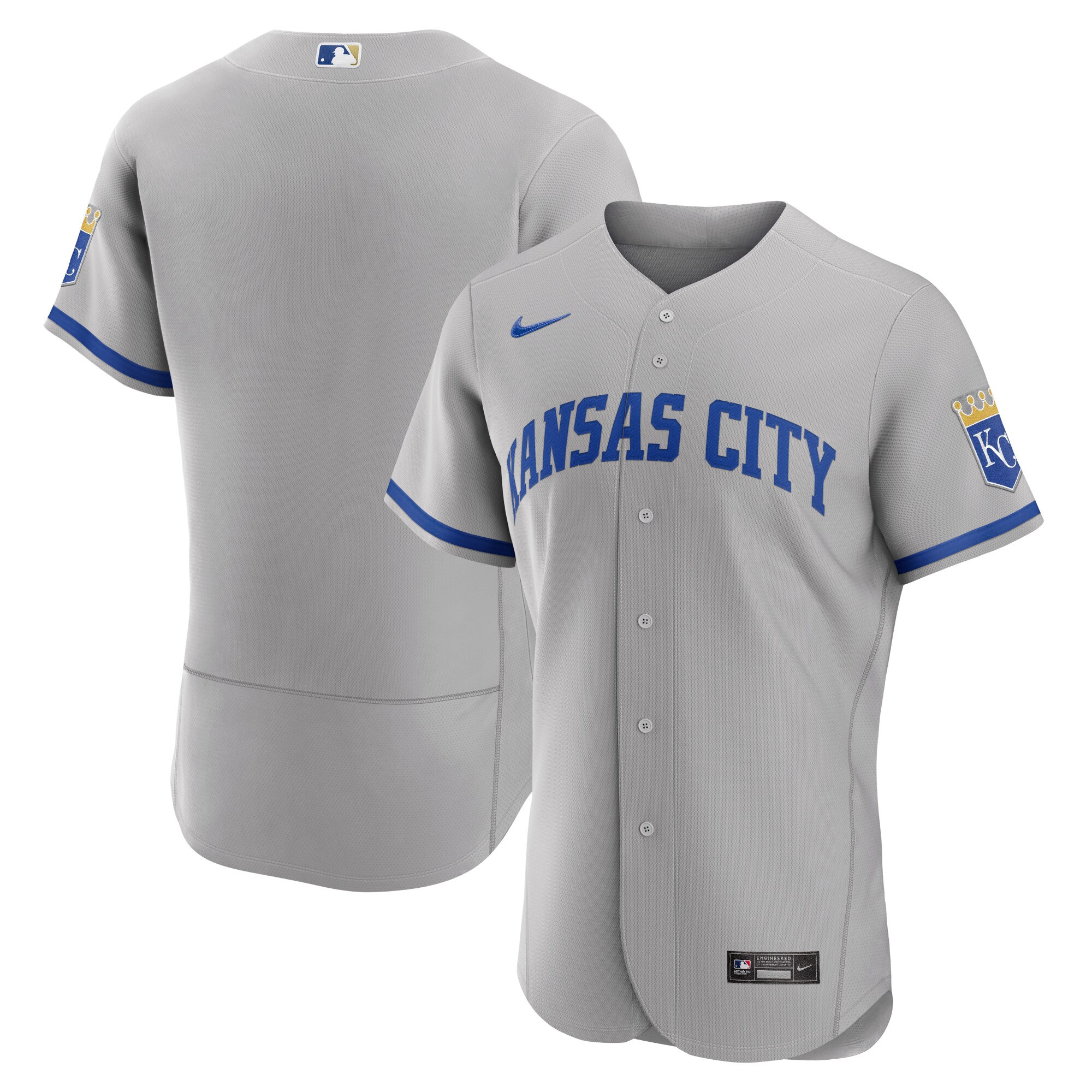 Alternative view of Kansas City Royals 2022 Road Authentic Baseball Jersey – Gray