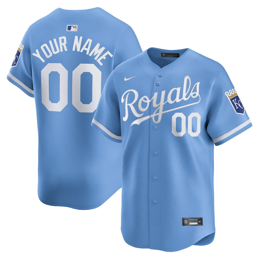 Kansas City Royals Alternate Limited Custom Men Baseball Jersey - Light Blue 