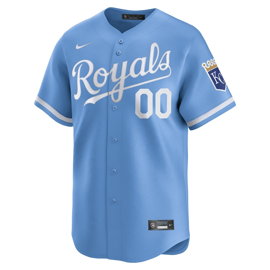 Alternative view of Kansas City Royals Alternate Limited Custom Men Baseball Jersey - Light Blue 
