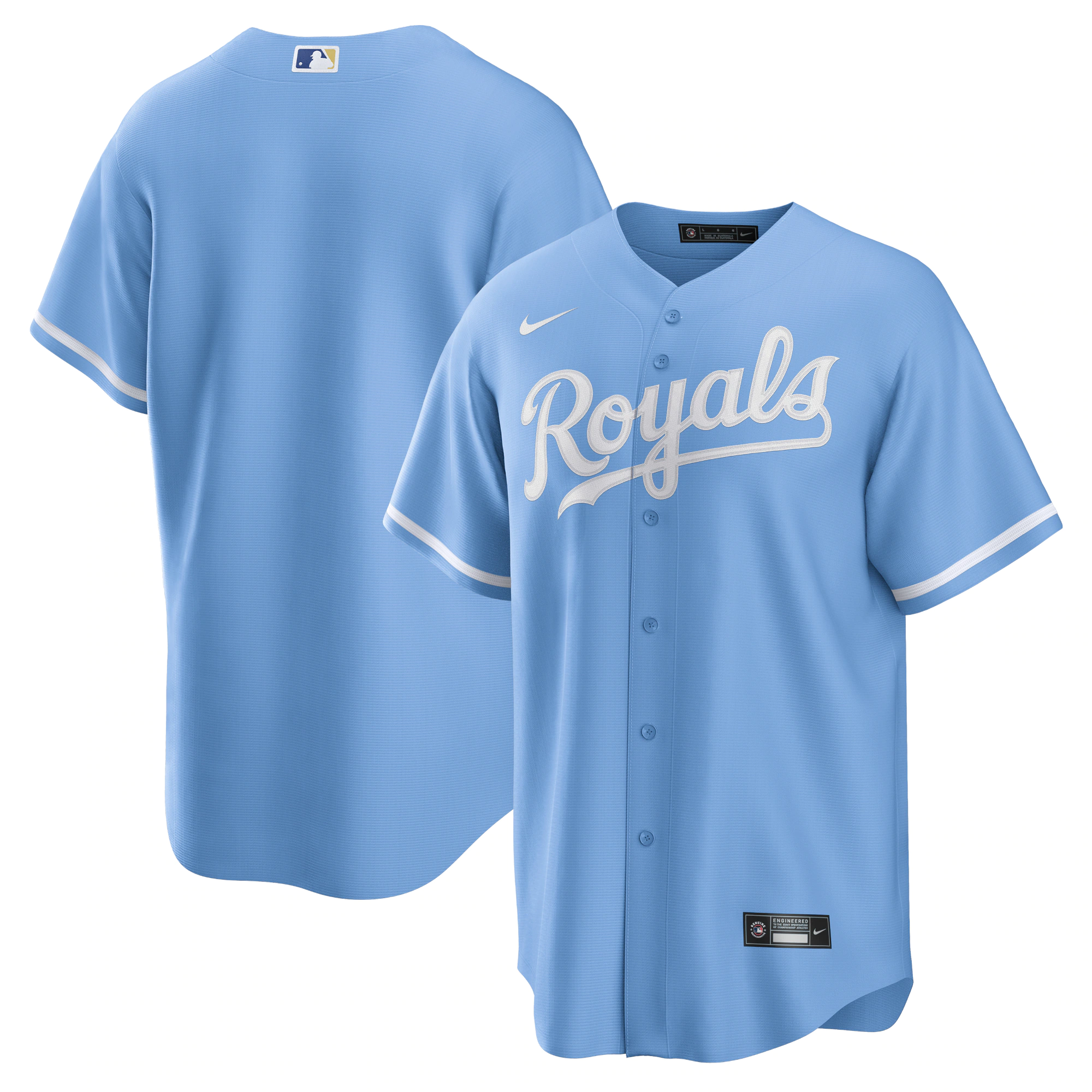 Kansas City Royals Alternate Replica Team Logo Baseball Jersey – Light Blue