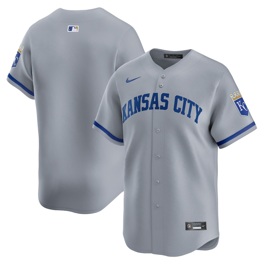 Kansas City Royals Away Limited Men Baseball Jersey - Gray 