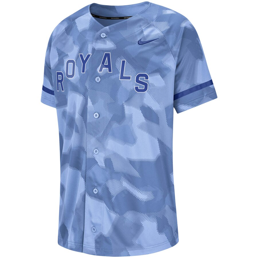 Alternative view of Kansas City Royals Camo Baseball Jersey – Light Blue