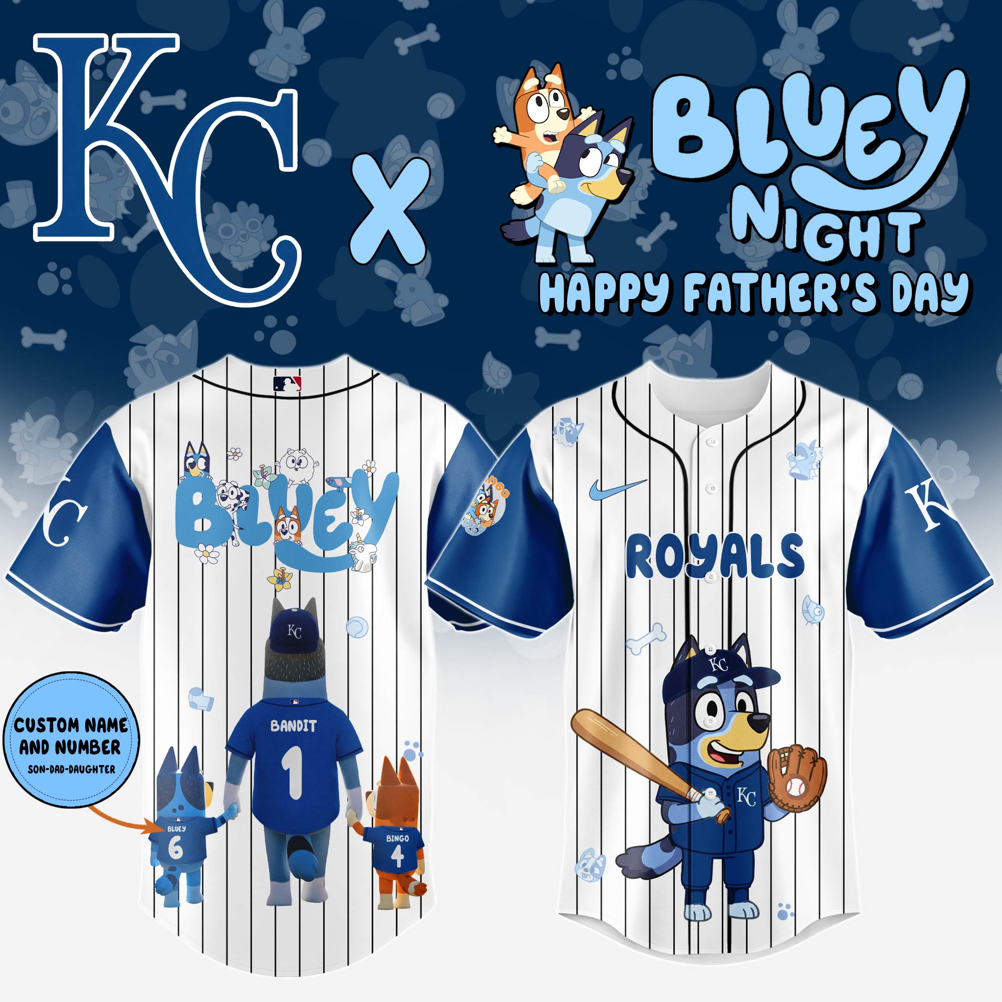Kansas City Royals Happy Father’s Day Limited Edition Custom Baseball Jersey 2025