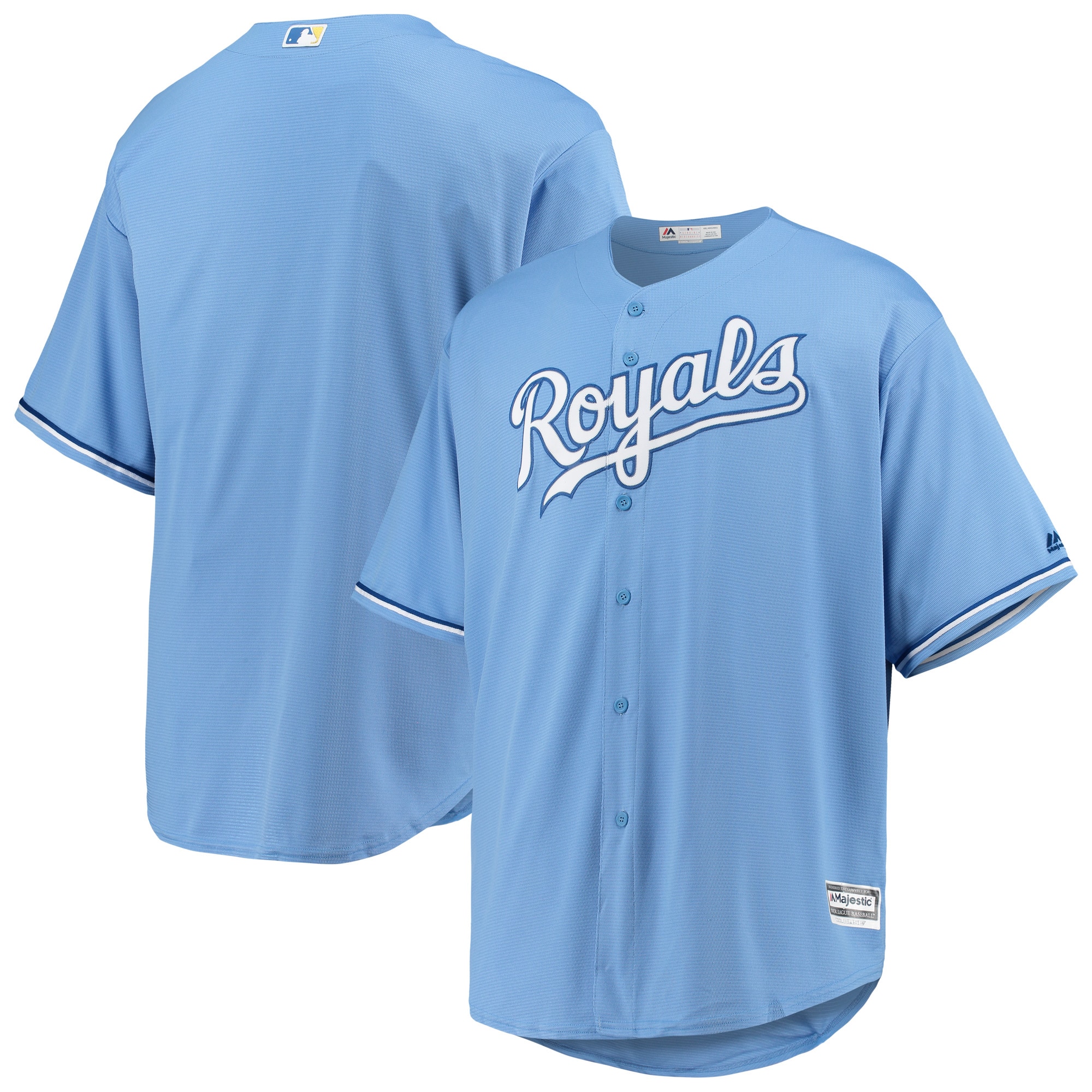 Kansas City Royals Majestic Alternate Official Cool Base Baseball Jersey - Light Blue