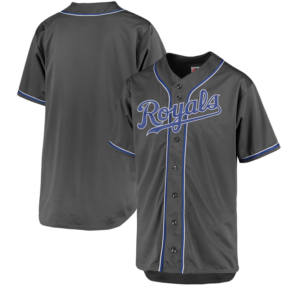 Kansas City Royals Majestic Fashion Big & Tall Team Baseball Jersey - Charcoal