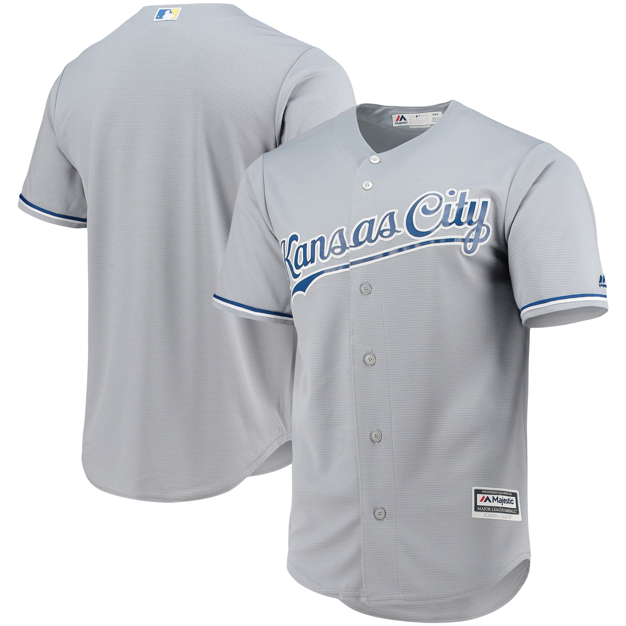 Kansas City Royals Majestic Team Official Baseball Jersey – Gray