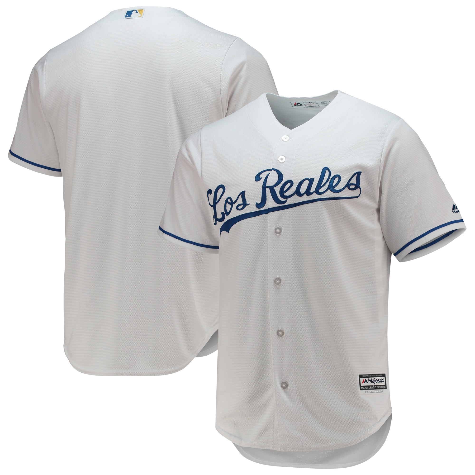 Alternative view of Kansas City Royals Majestic Team Official Baseball Jersey – White