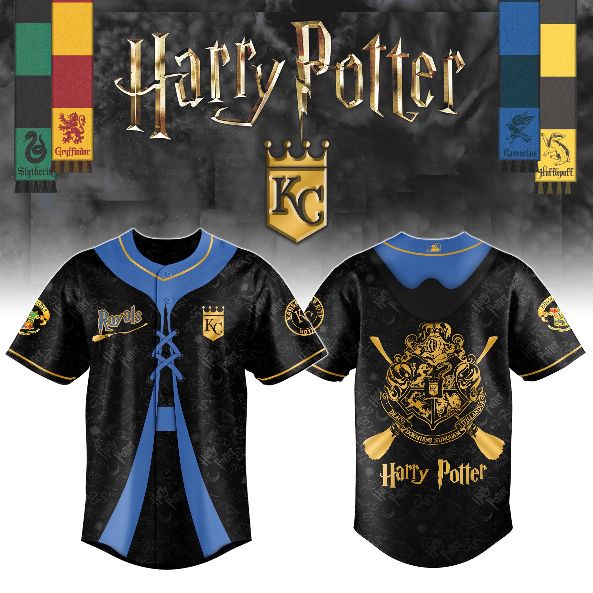 Kansas City Royals Mlb X Harry Potter Night Custom Baseball Jersey