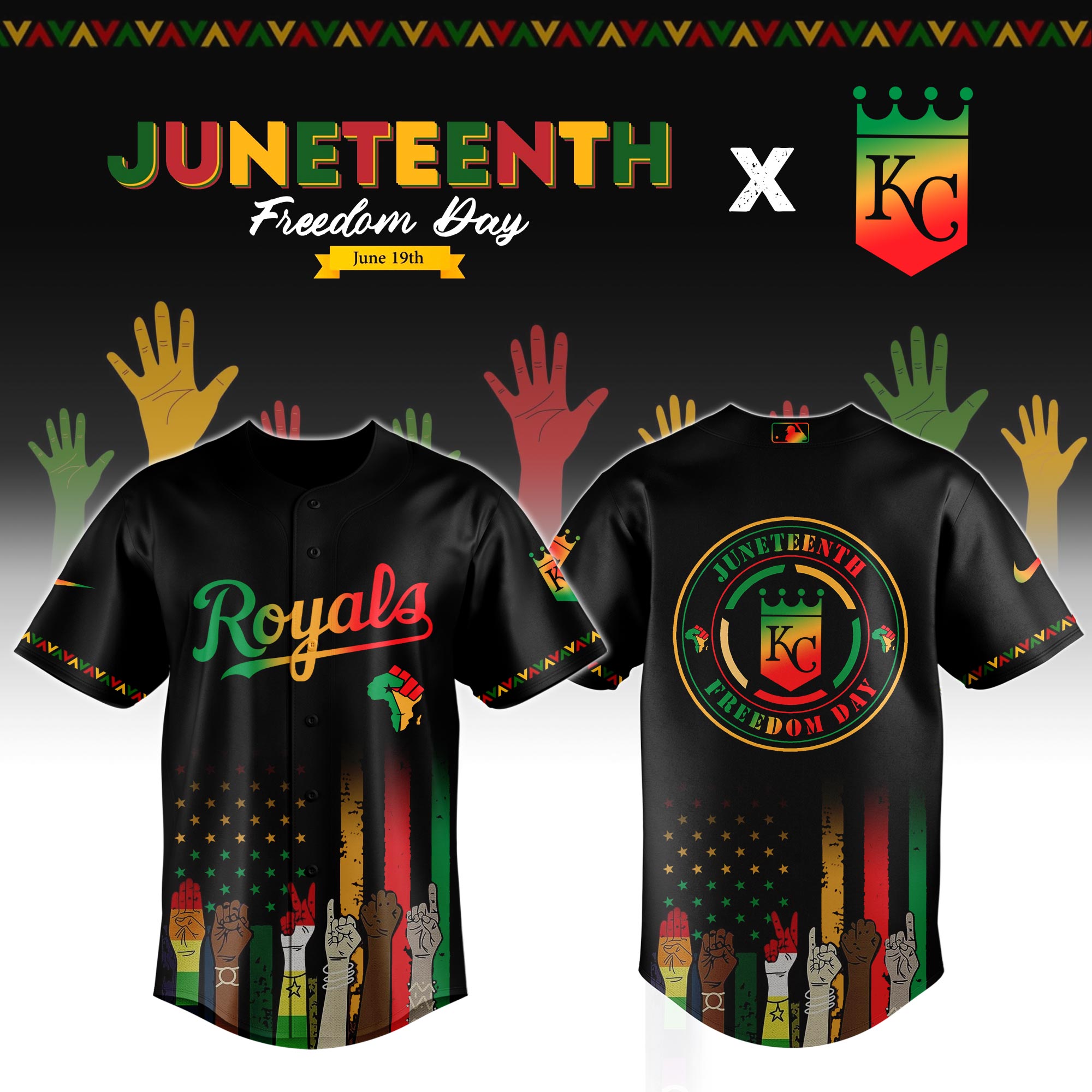 Kansas City Royals Mlb X Juneteenth Custom Baseball Jersey 2025
