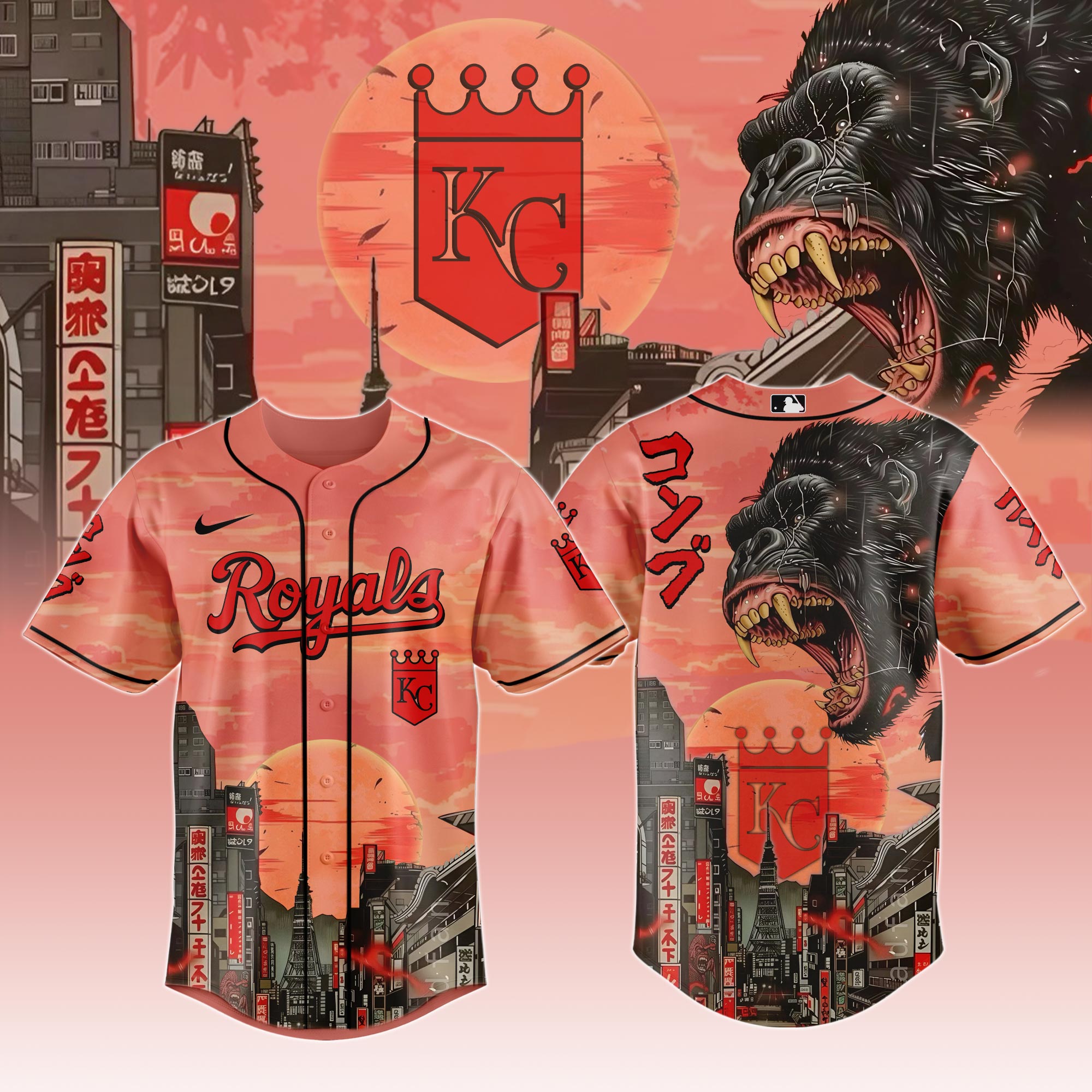 Kansas City Royals Mlb X Kong Collection 1 Custom Baseball Jersey