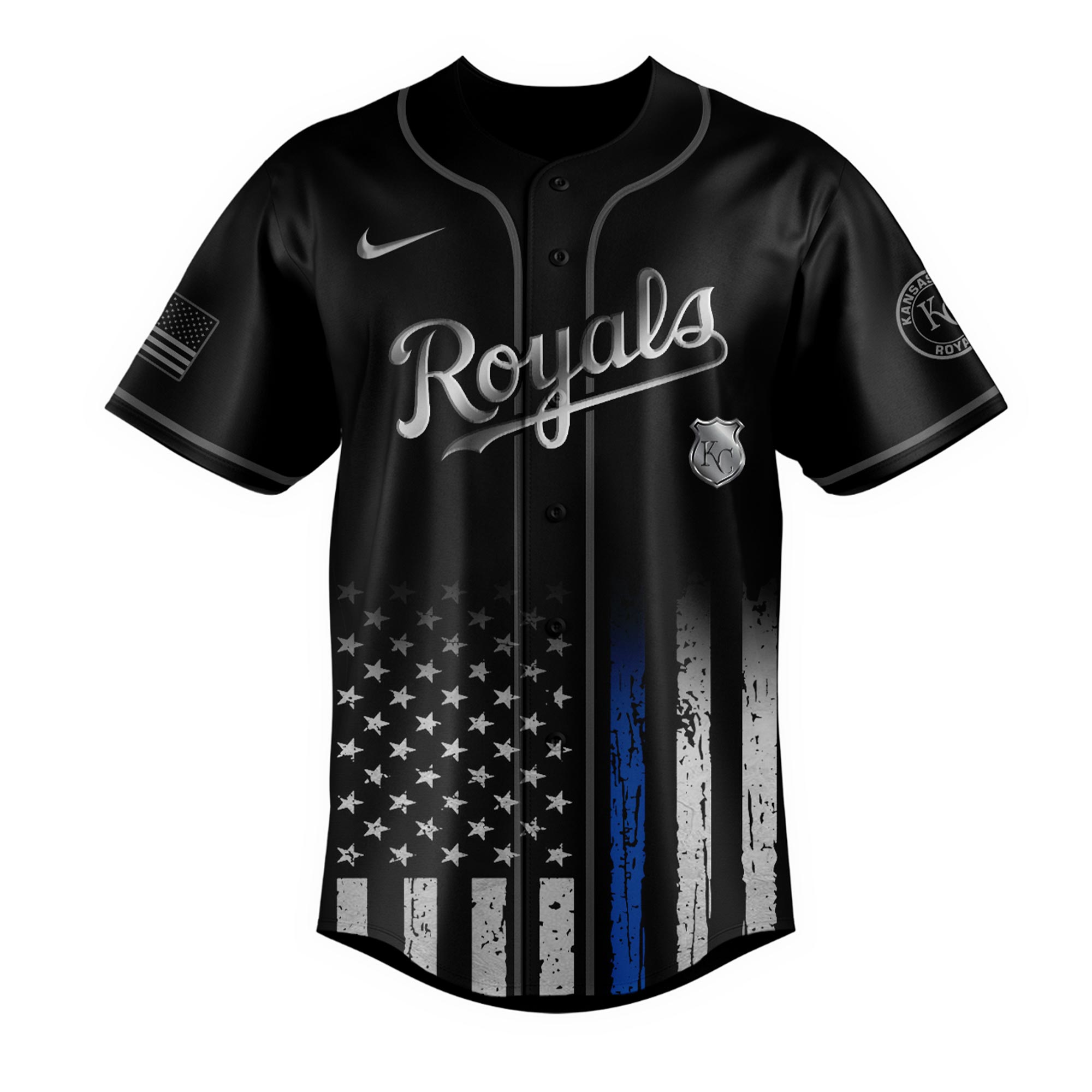 Alternative view of Kansas City Royals Mlb X Law Enforcement Night Edition Custom Baseball Jersey 2025
