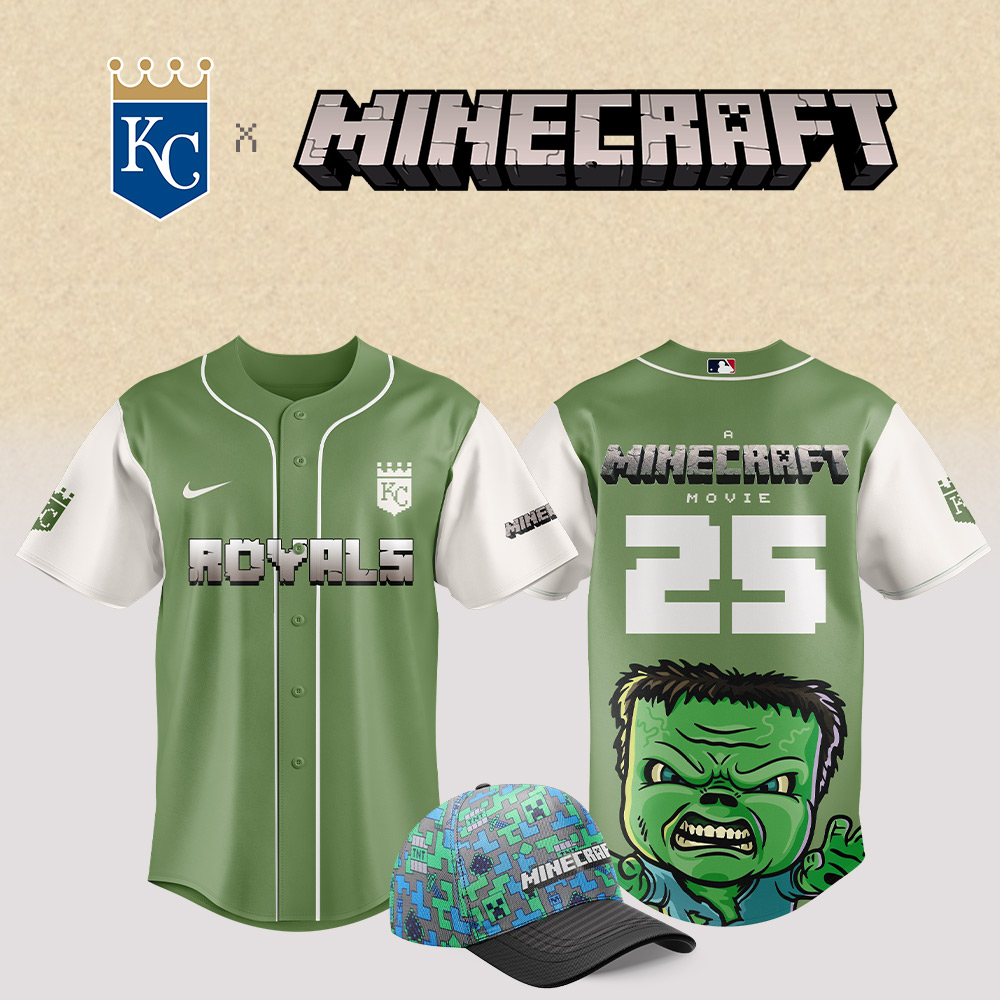 Kansas City Royals Mlb X Minecraft Movie Custom Baseball Jersey