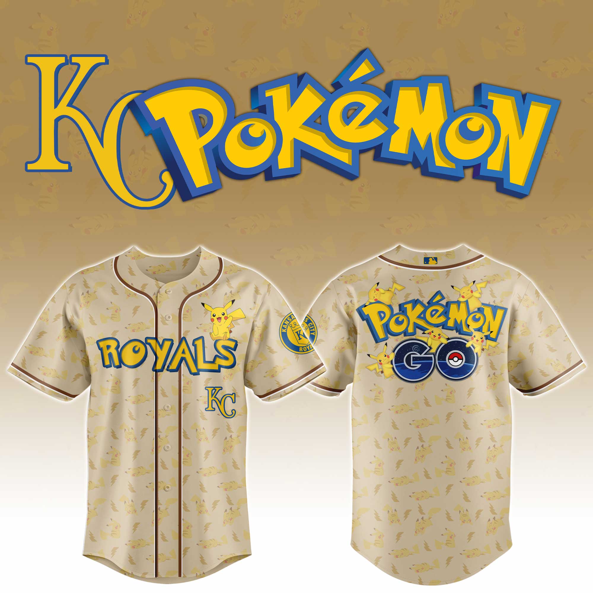 Kansas City Royals Mlb X Pokemon Go Custom Baseball Jersey