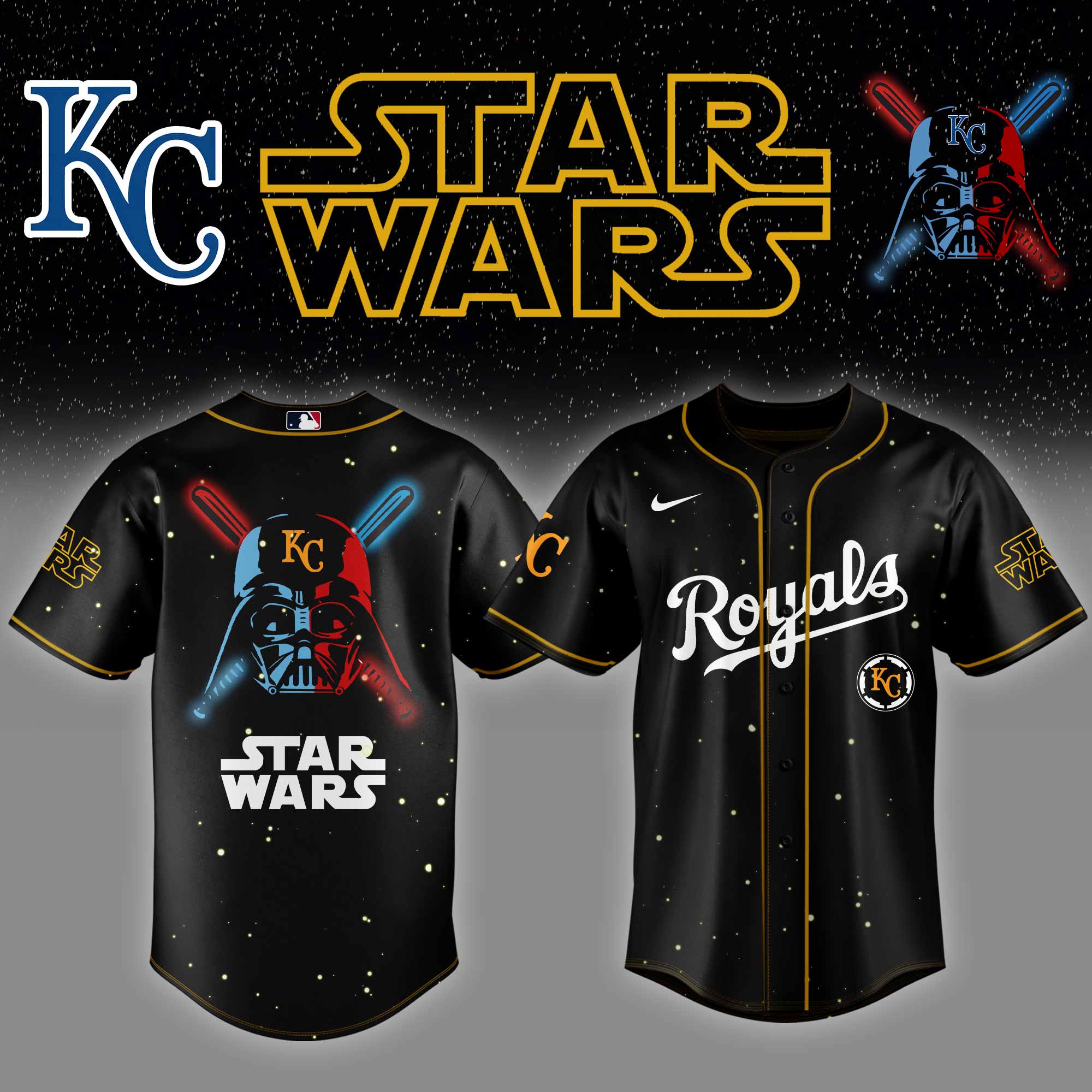 Kansas City Royals Mlb X Starwars Custom Baseball Jersey