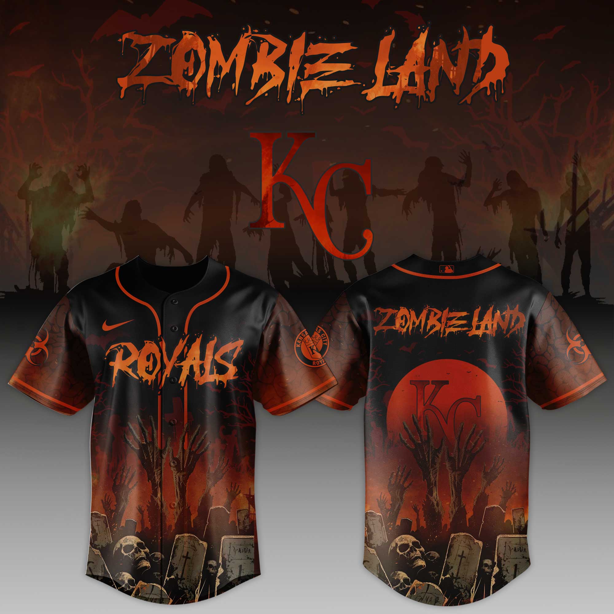 Kansas City Royals Mlb X Zombieland Custom Baseball Jersey