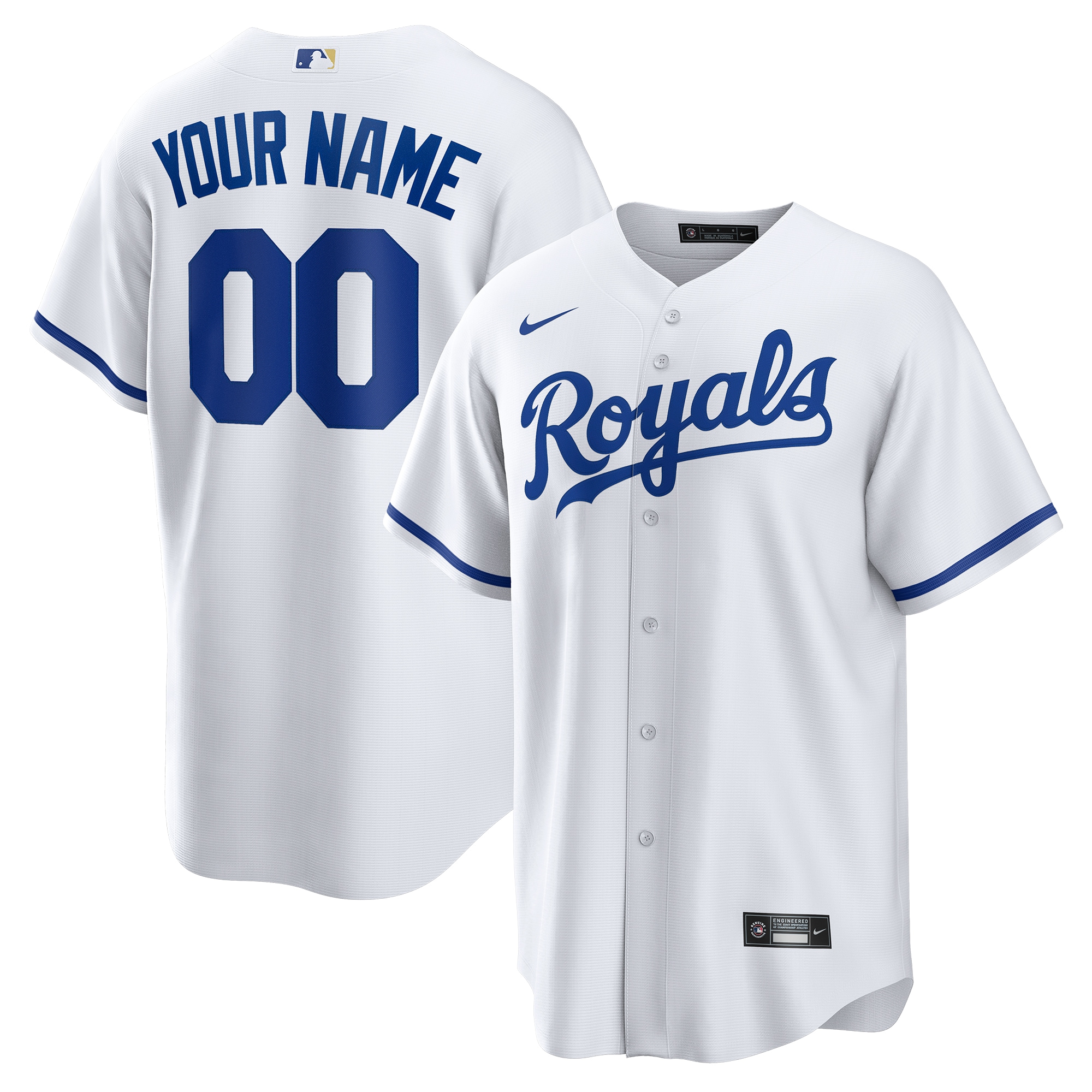 Kansas City Royals Replica Custom Baseball Jersey - White
