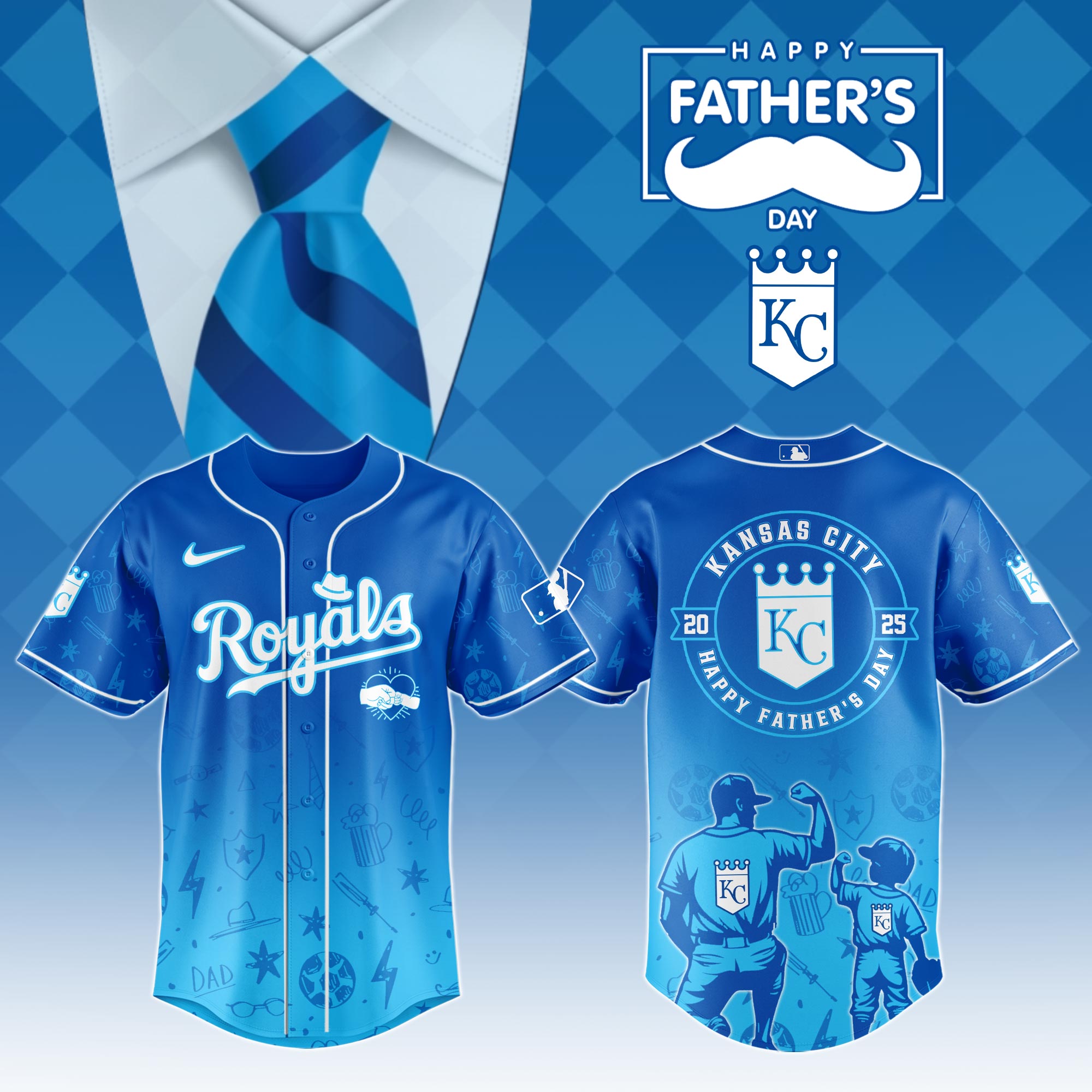 Kansas City Royals Special Father’s Day Limited Edition Custom Baseball Jersey