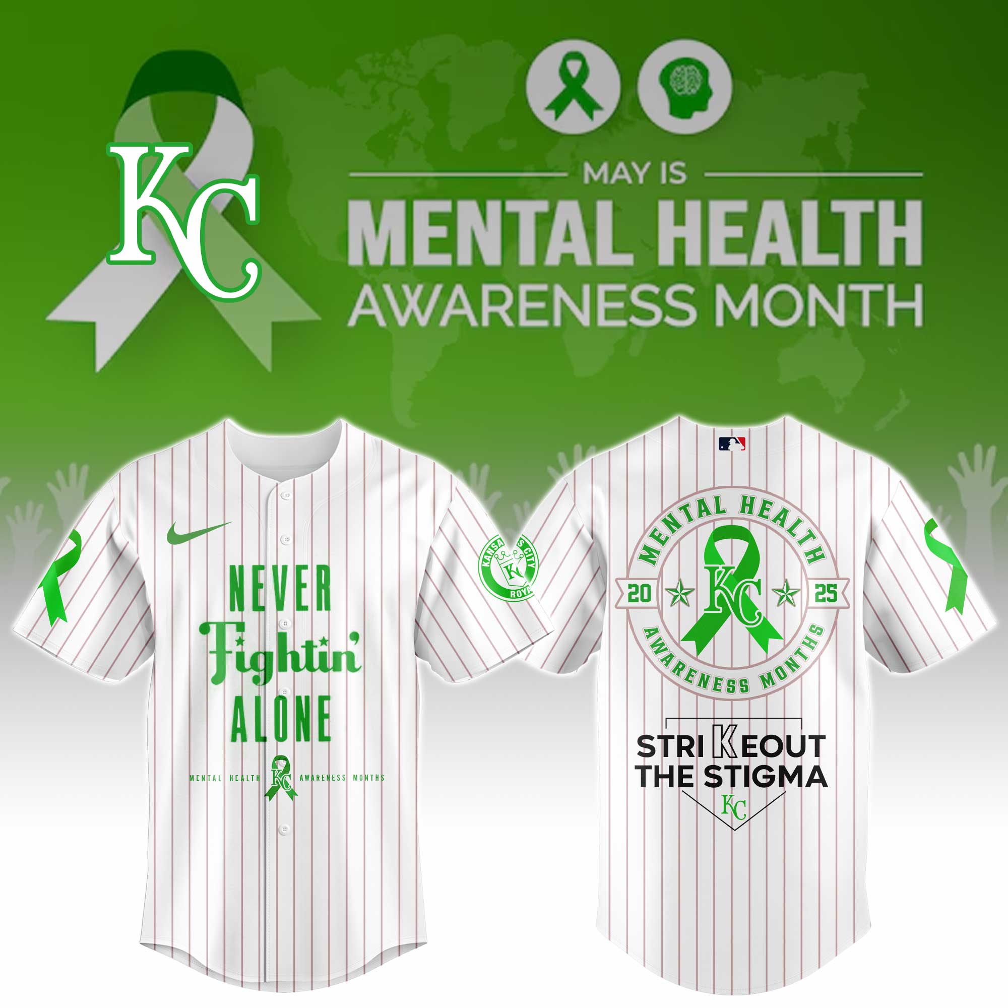 Kansas City Royals Special Mental Health Awareness Week Limited Edition Custom Baseball Jersey