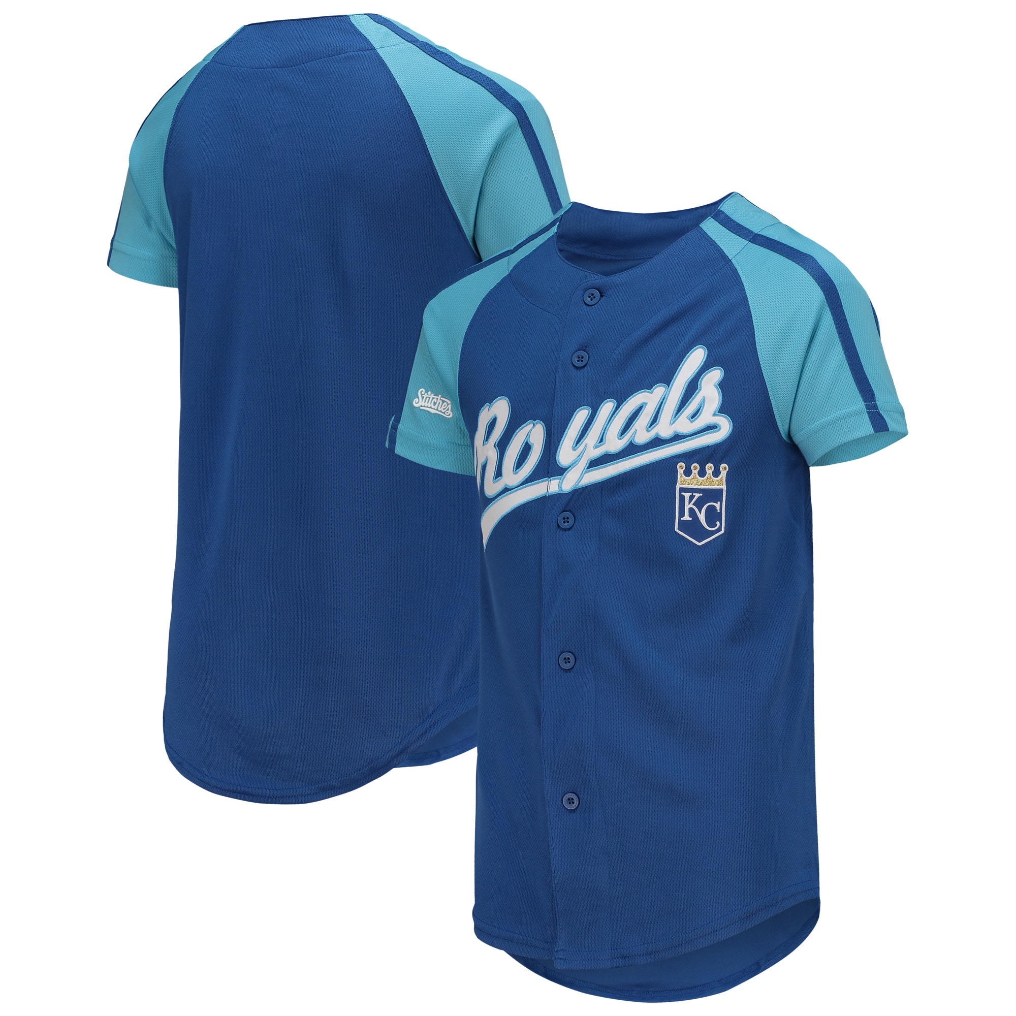 Kansas City Royals Stitches Youth Team Logo Baseball Jersey - Royal