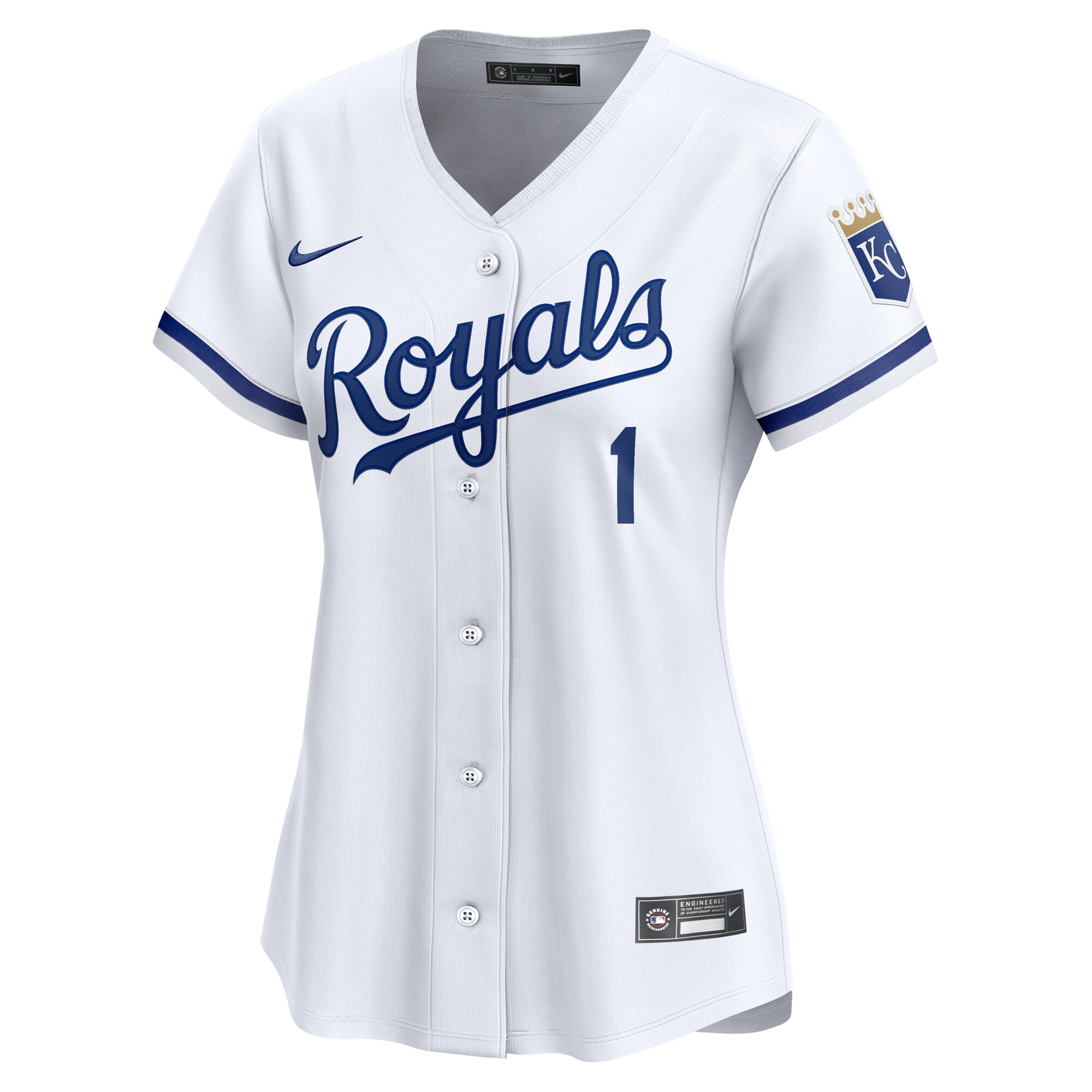 Alternative view of Kansas City Royals Women's #1 Mom Home Limited Baseball Jersey - White