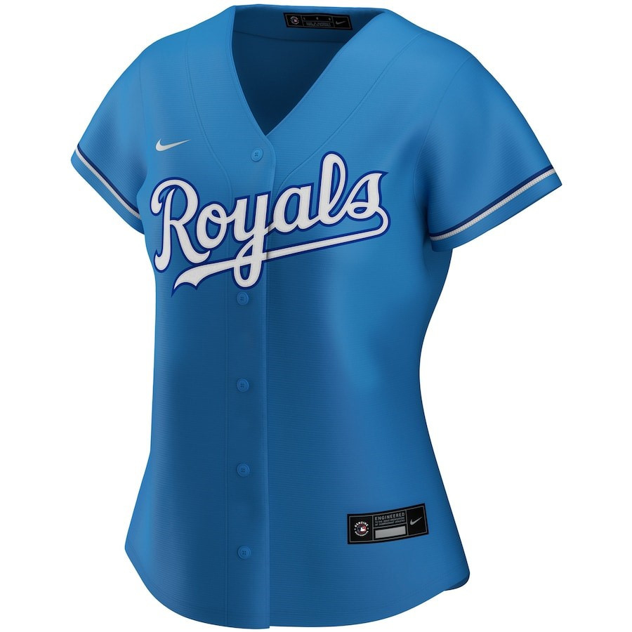 Alternative view of Kansas City Royals Women's Alternate Team Baseball Jersey - Light Blue 
