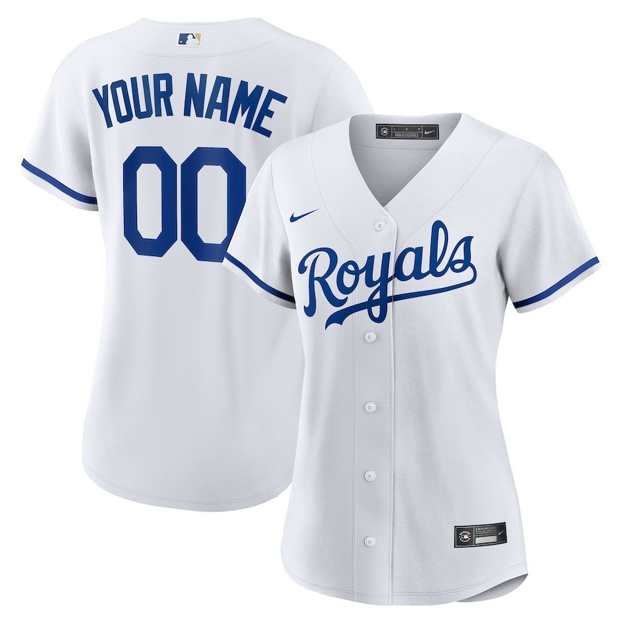 Kansas City Royals Women's Custom Baseball Jersey - White 